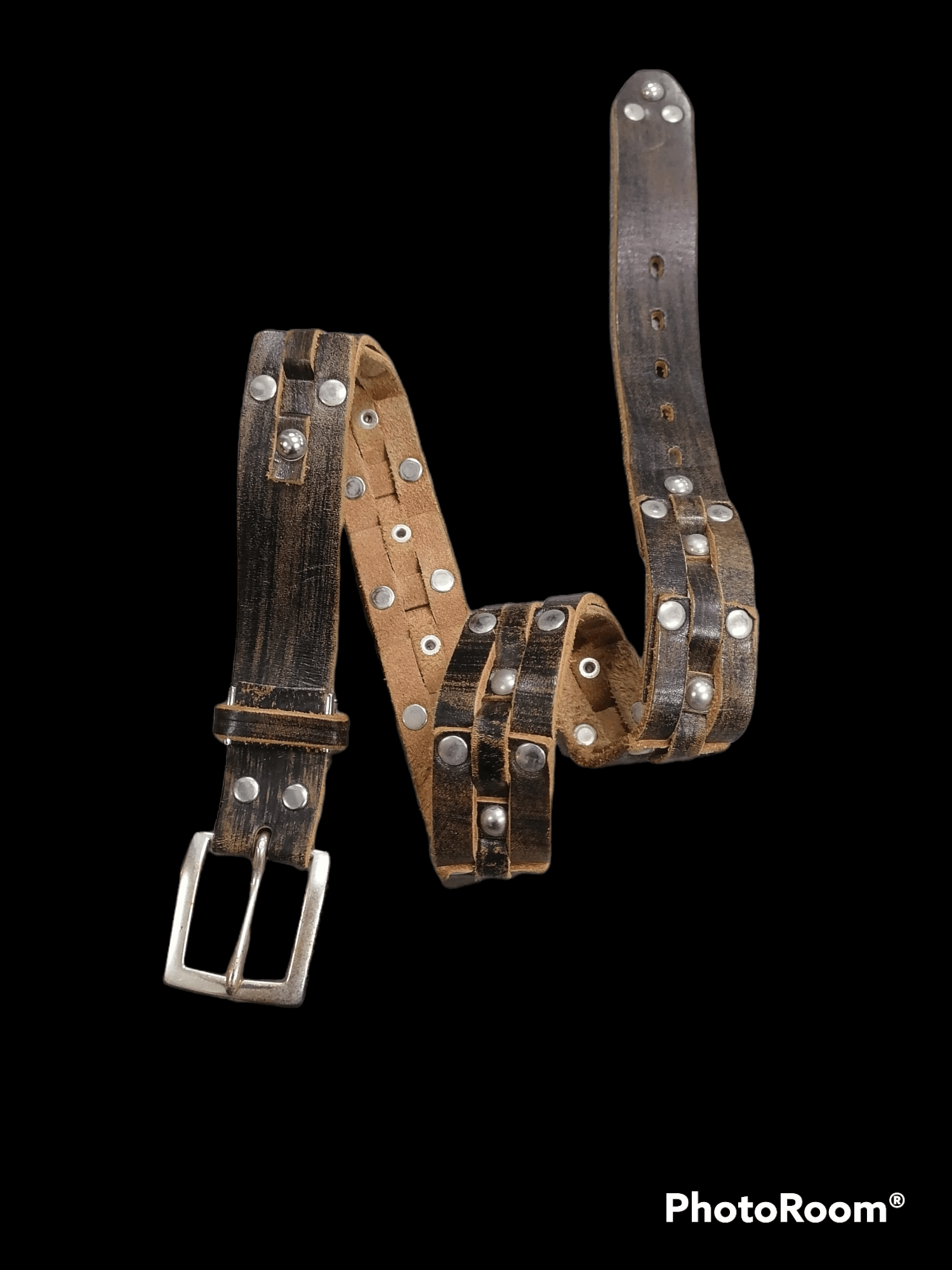 Japanese Brand × Vintage Custom Made Leather Craft Japan Studded Belts Size ONE SIZE - 1 Thumbnail