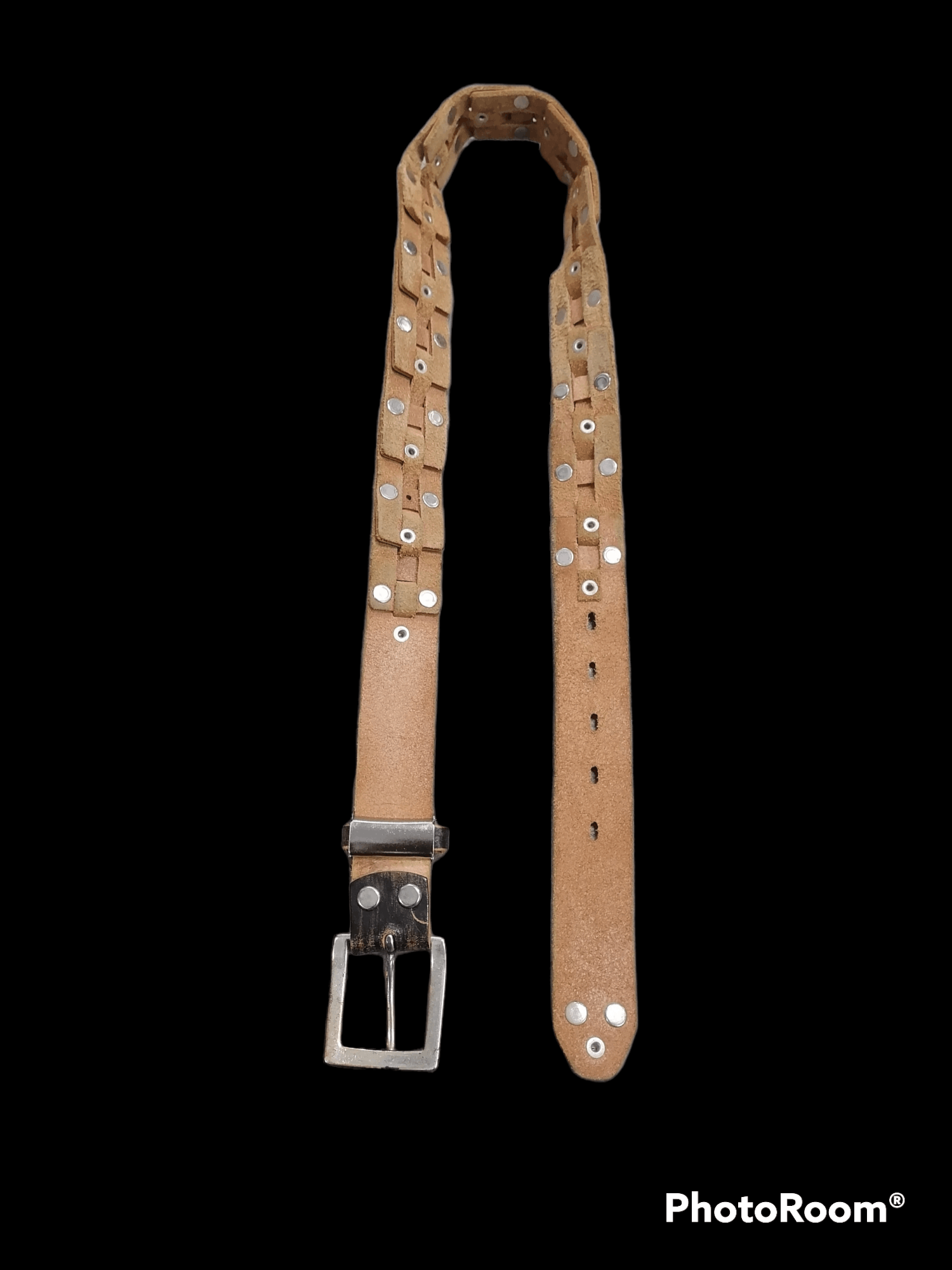 Japanese Brand × Vintage Custom Made Leather Craft Japan Studded Belts Size ONE SIZE - 4 Thumbnail