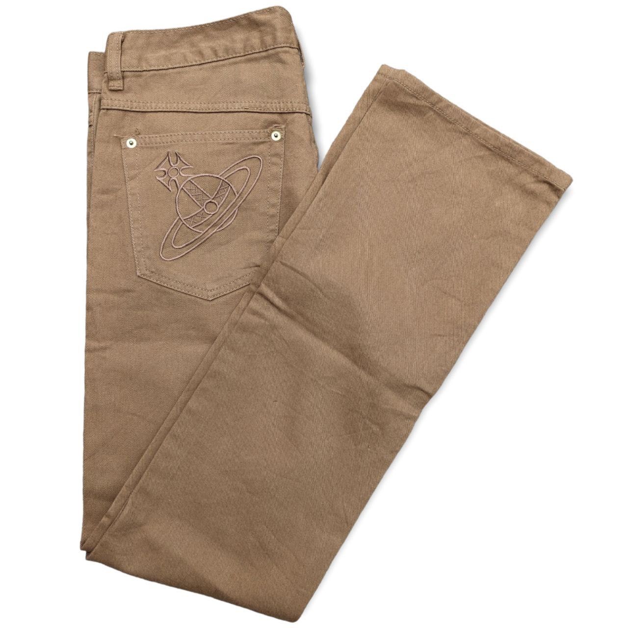 image of Vivienne Westwood Embroidery Logo Pants in Brown, Men's (Size 32)