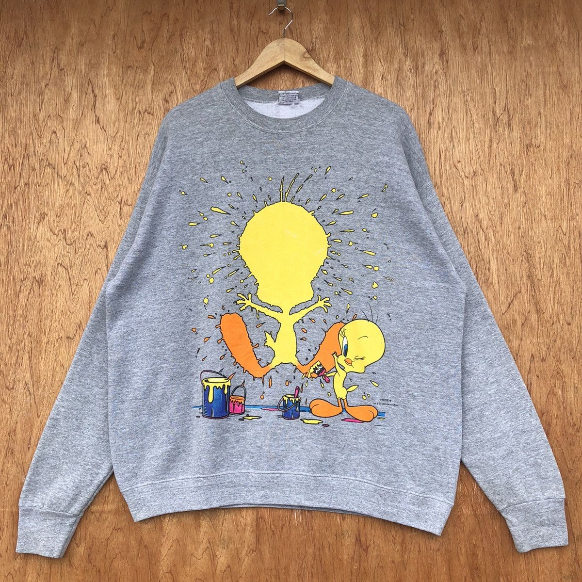 Vintage Vintage 90s looney tunes tweety sweatshirt crewneck Size US XL / EU 56 / 4 - 1 Thumbnail