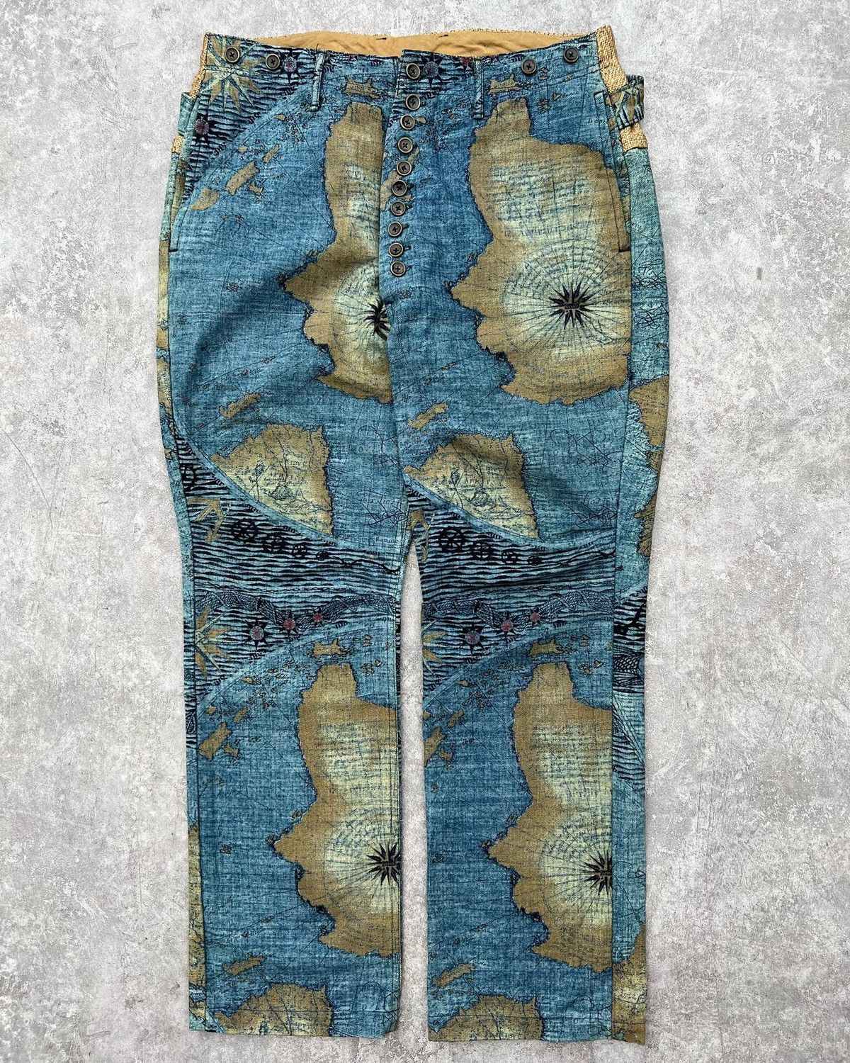 Kapital Nautical Altas Map Pants Size US 32 / EU 48 - 1 Thumbnail