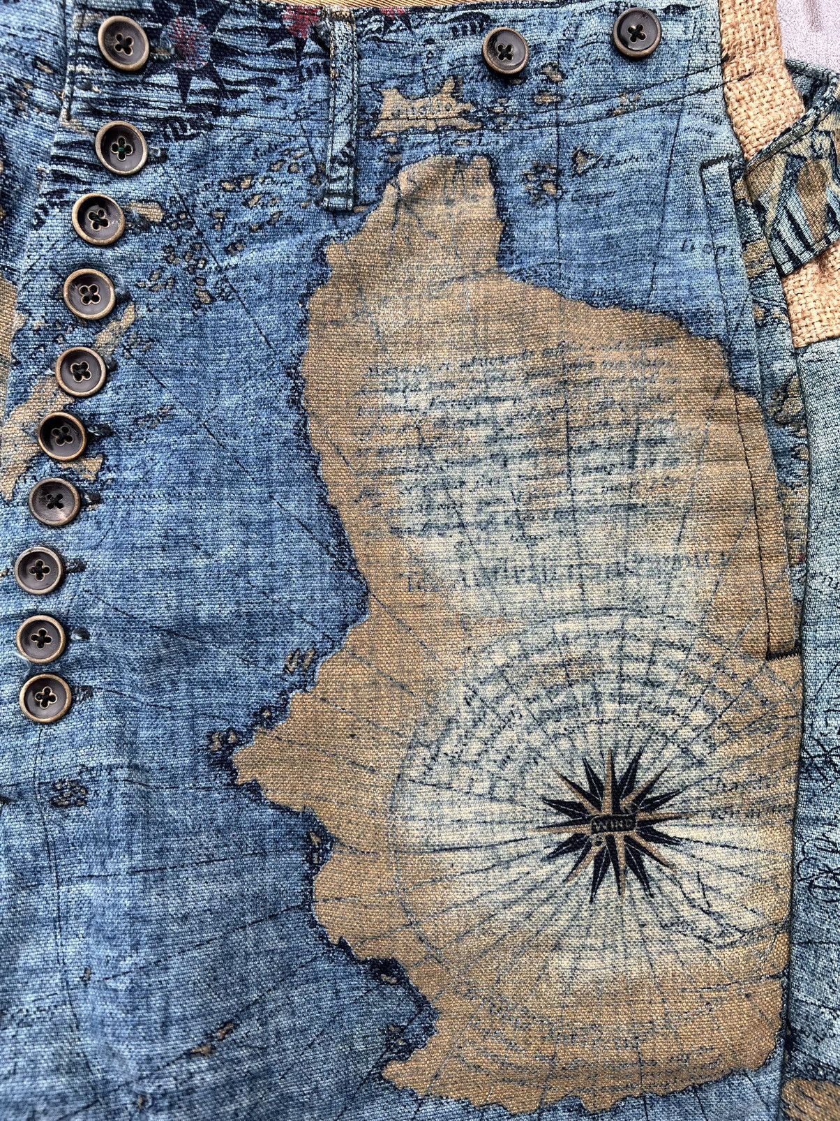 Kapital Nautical Altas Map Pants Size US 32 / EU 48 - 3 Thumbnail