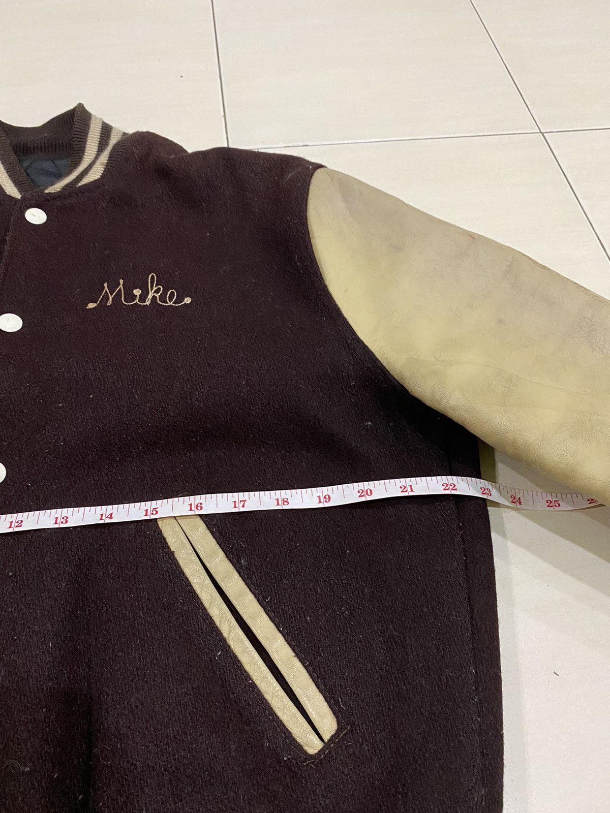 Vintage Vintage embroidery leather varsity jacket Size US M / EU 48-50 / 2 - 12 Thumbnail