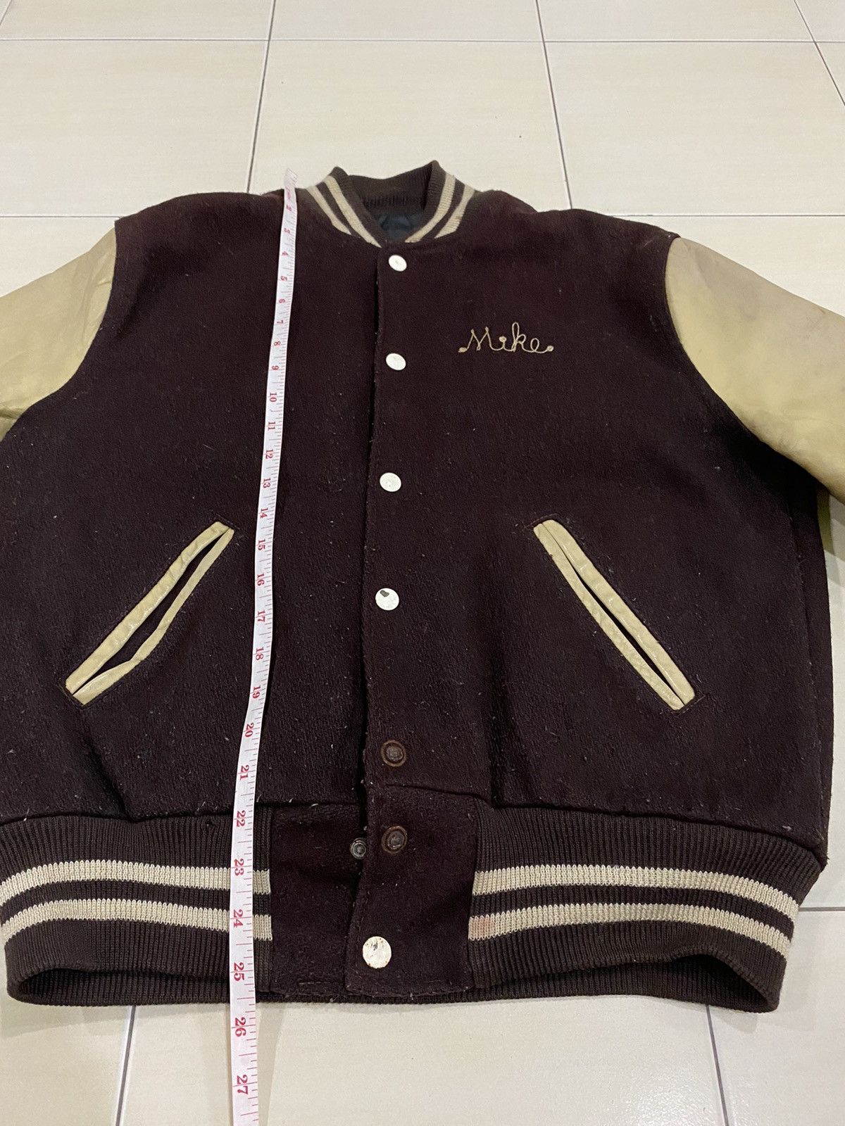 Vintage Vintage embroidery leather varsity jacket Size US M / EU 48-50 / 2 - 13 Thumbnail