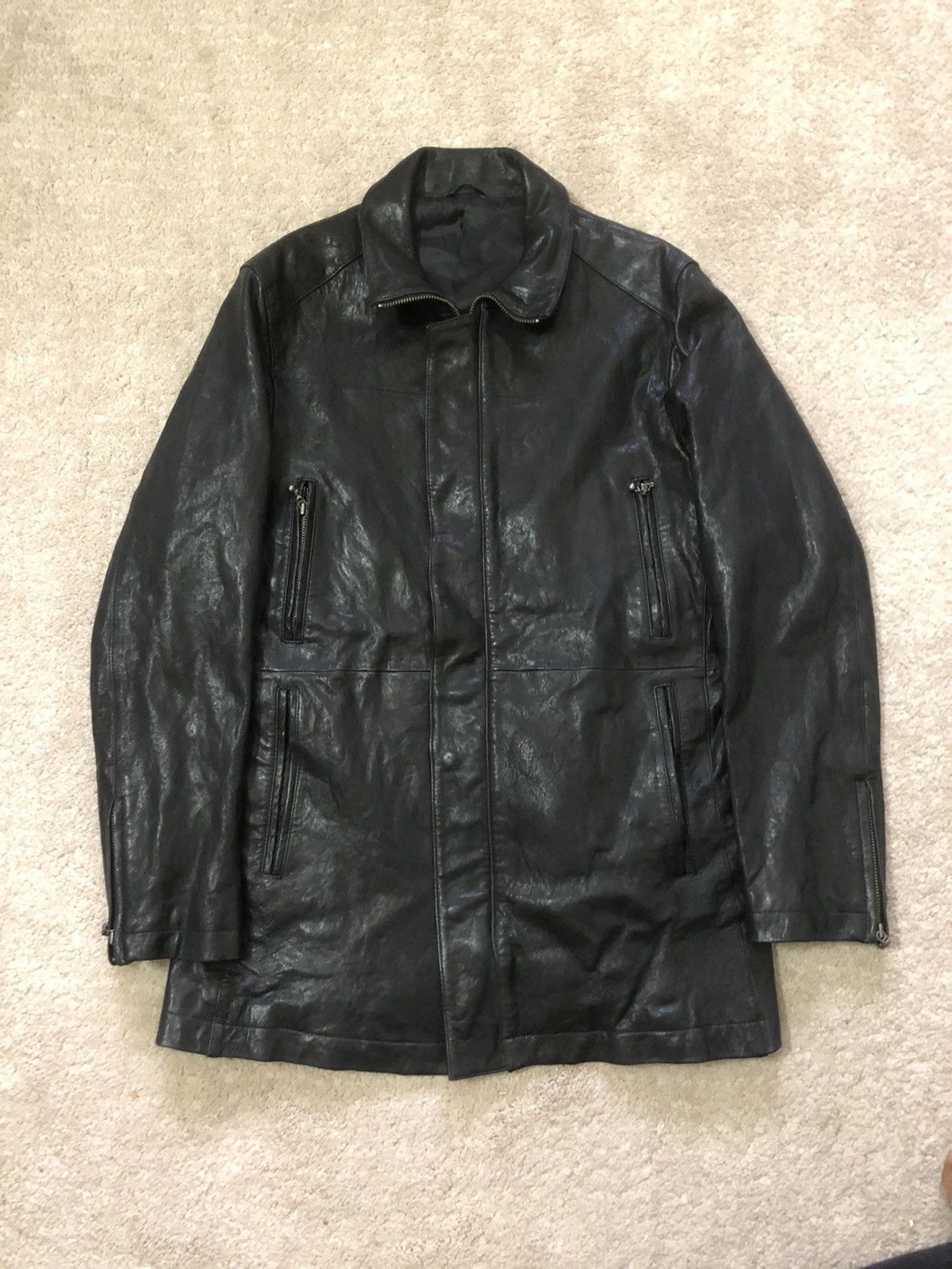 Yohji Yamamoto DURBAN A.A.R レザー 牛革　グレー美品 Yohji Yamamoto DURBAN A.A.R レザー 牛革 グレー美品