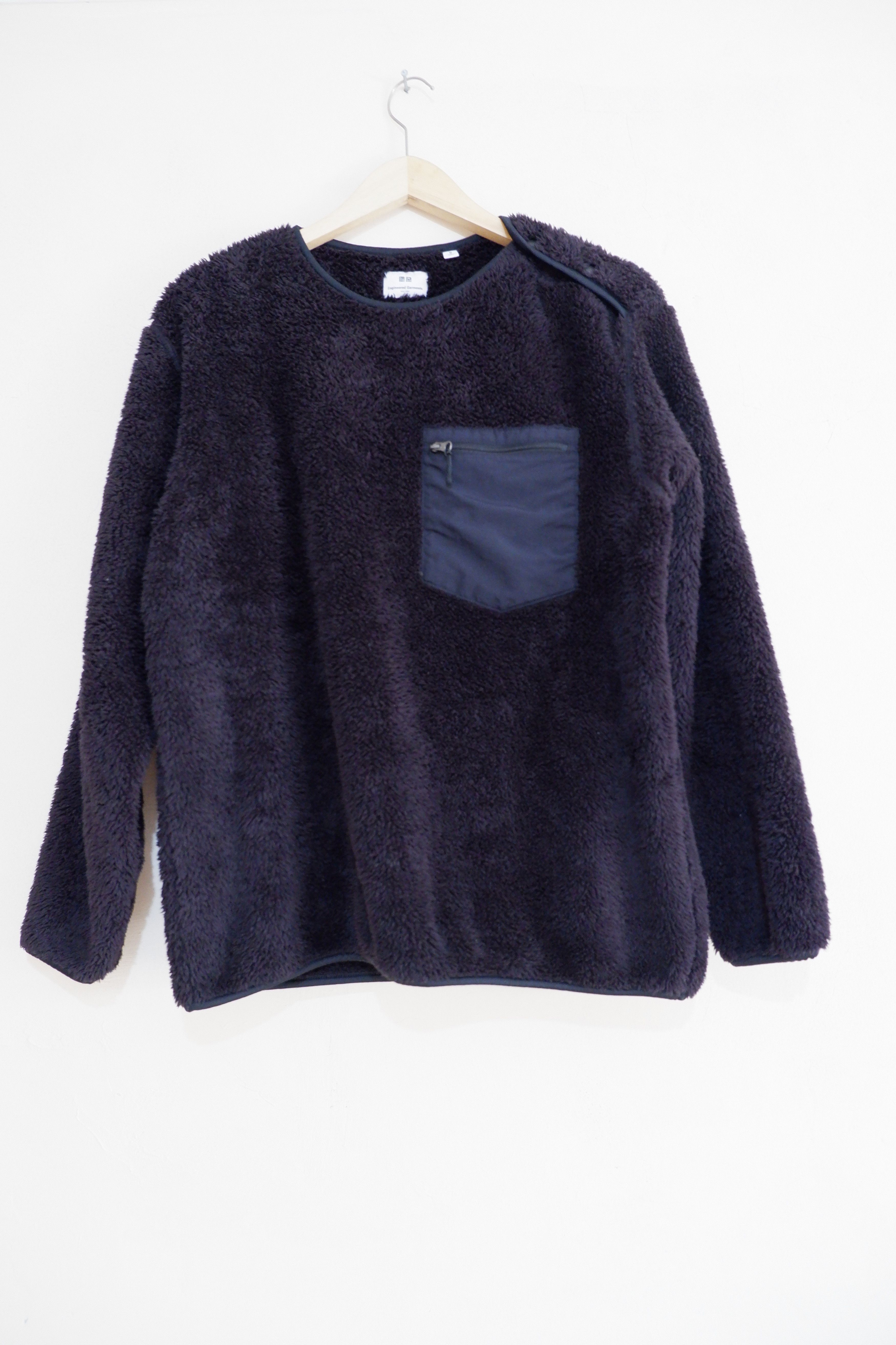 image of Engineered Garments Uniqlo Fleece Pullover in Black, Men's (Size Medium)