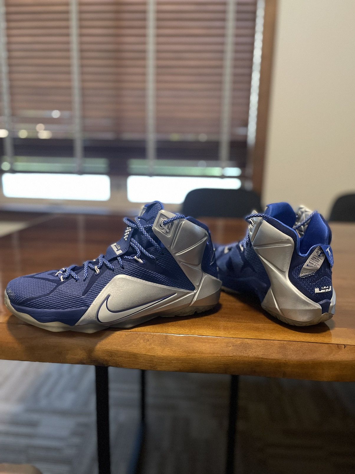 image of Nike Lebron 12 ‘What If’ Shoes in Blue, Men's (Size 11.5)