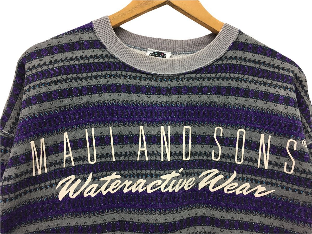 Maui and Sons × Vintage Vintage Maui And Sons Big Logo Stripes Sweatshirt Size US M / EU 48-50 / 2 - 3 Thumbnail