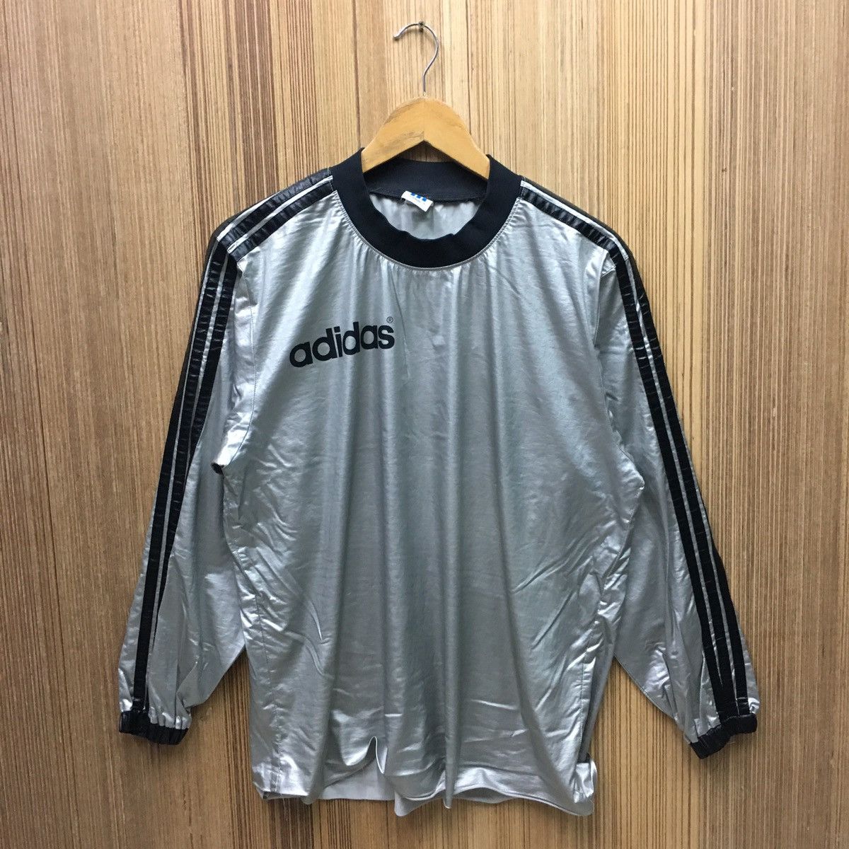 Adidas × Vintage Vintage Adidas Three Striped Big Logo Jersey Sweatshirt Size US M / EU 48-50 / 2 - 2 Thumbnail