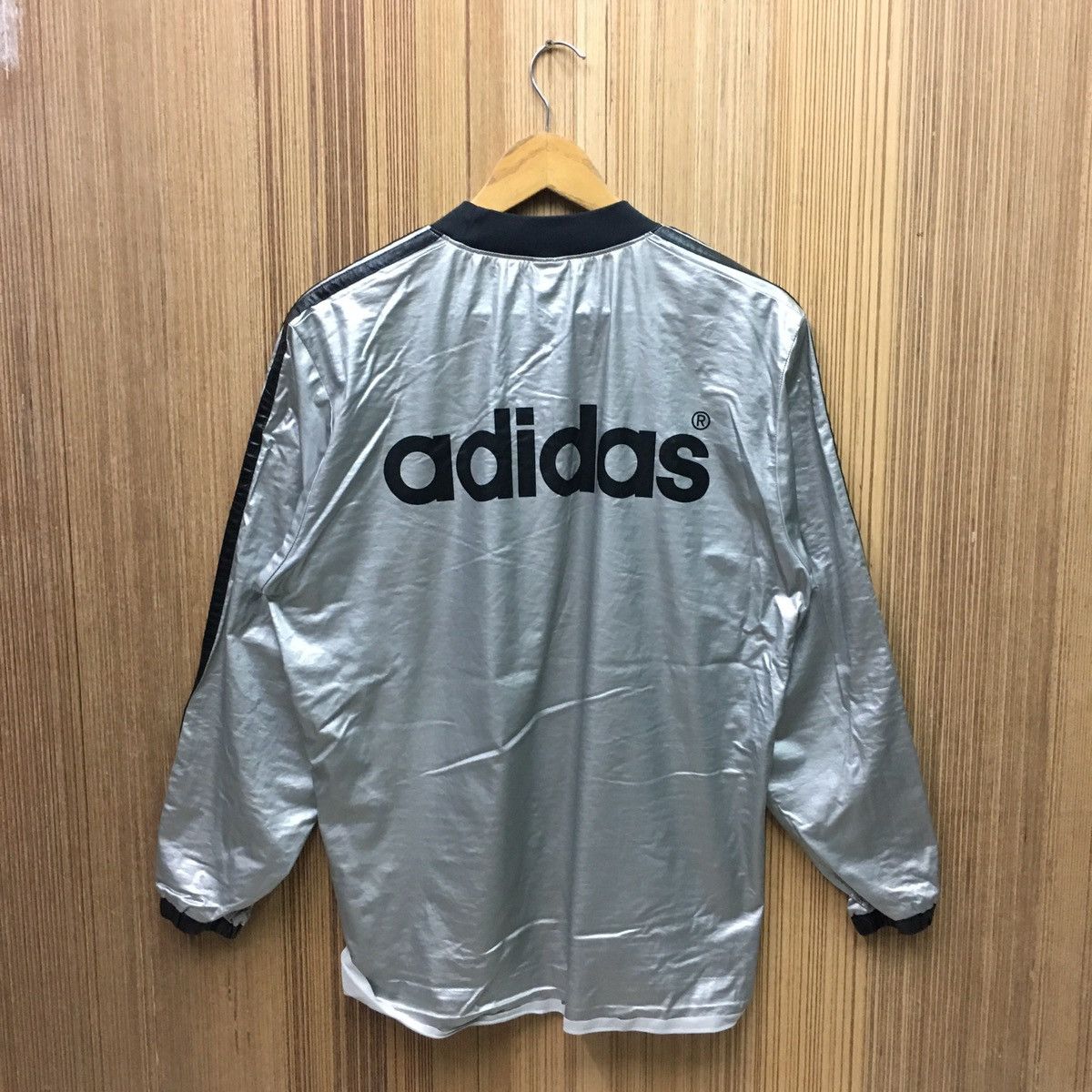 Adidas × Vintage Vintage Adidas Three Striped Big Logo Jersey Sweatshirt Size US M / EU 48-50 / 2 - 1 Thumbnail