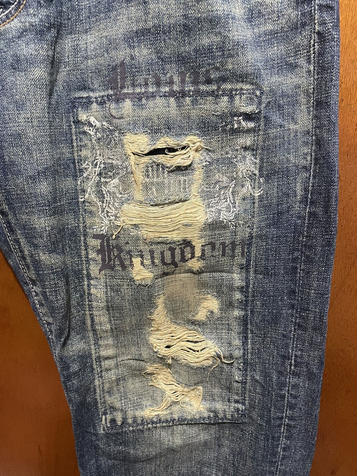 Global Work Vintage Global Work Distressed Jeans Size US 32 / EU 48 - 6 Thumbnail