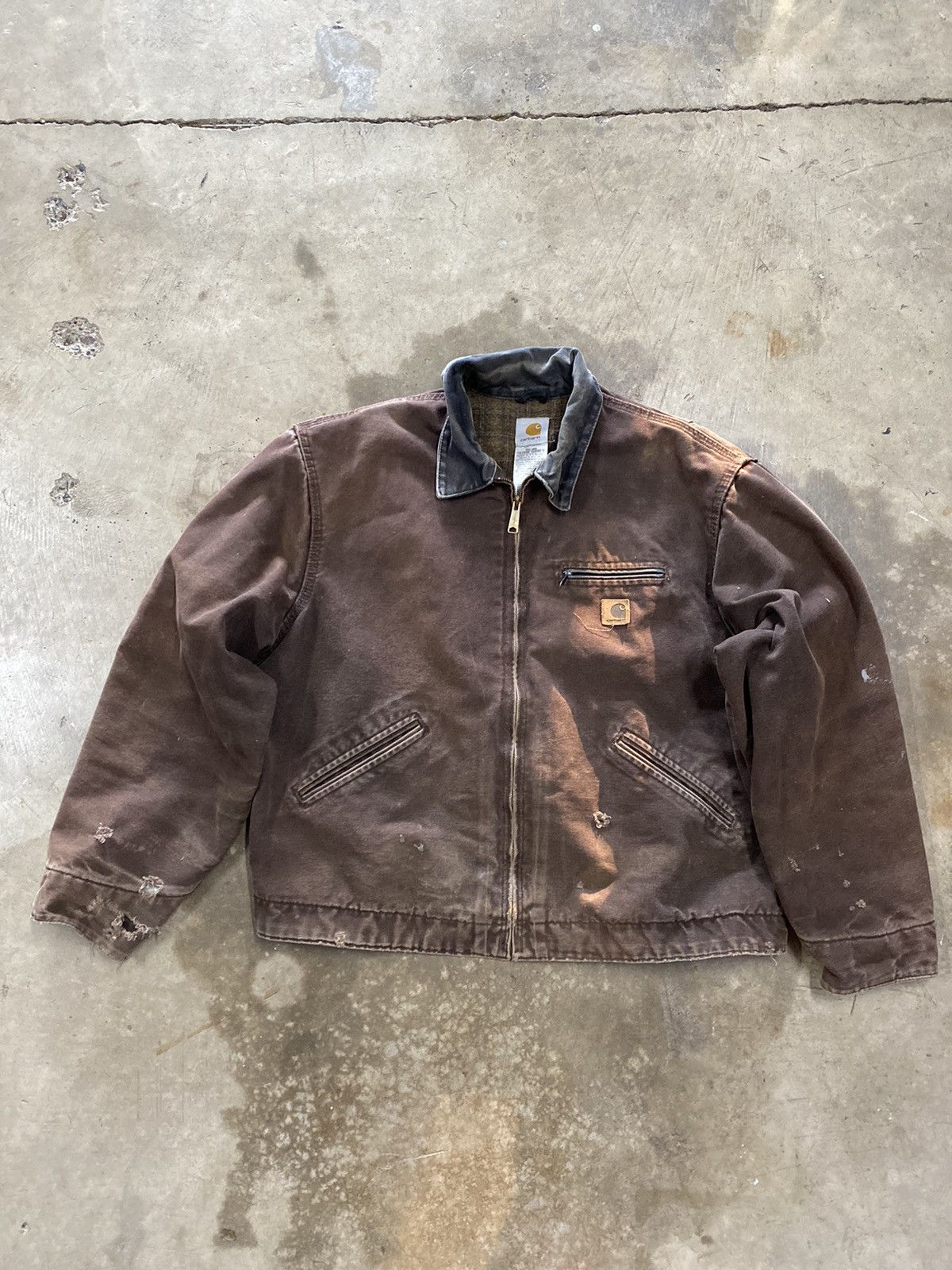 Image of Vintage 90’S Carhartt Detroit Jacket in Brown, Men's (Size XL)