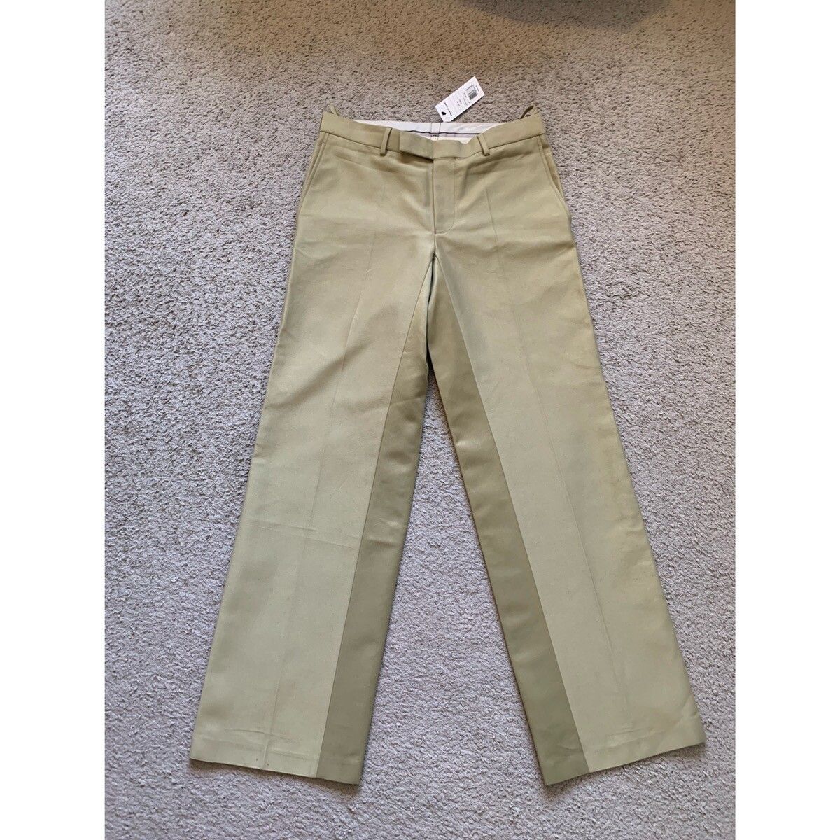 Pre-owned Helmut Lang Baggy Evening Sateen Pants In Khaki