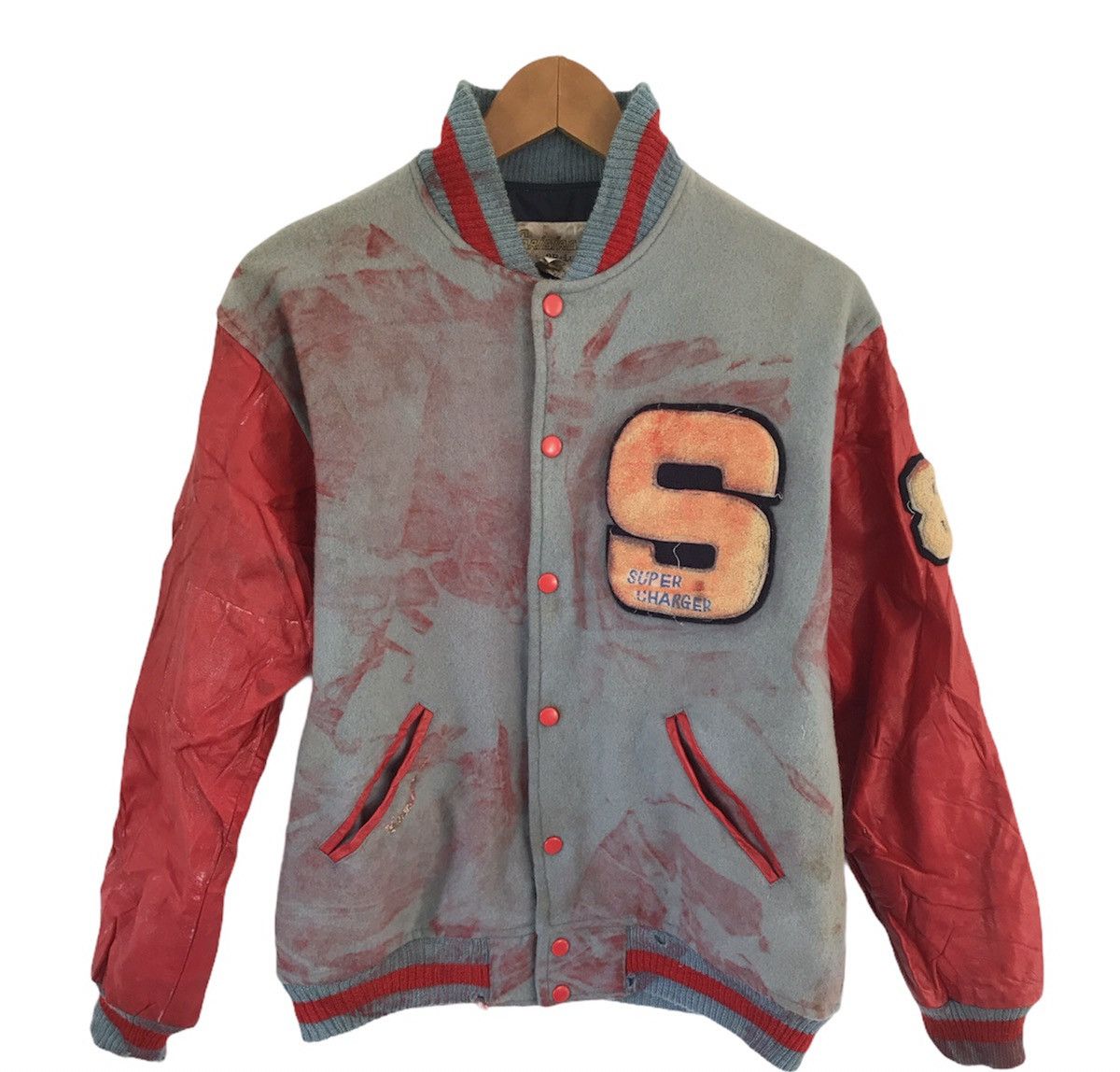 Japanese Brand Varsity Jacket Tie Dye Super Charger A.S.S.G Nagoya Size US L / EU 52-54 / 3 - 1 Thumbnail