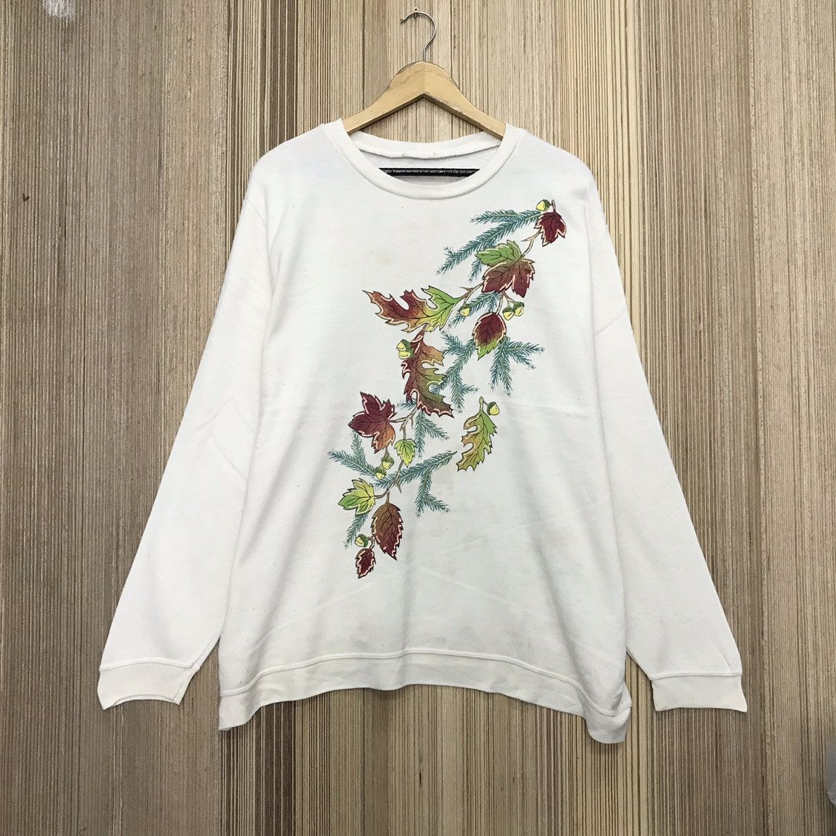 Japanese Brand × Vintage Vintage Art Flower Design Sweatshirt Size US L / EU 52-54 / 3 - 1 Thumbnail