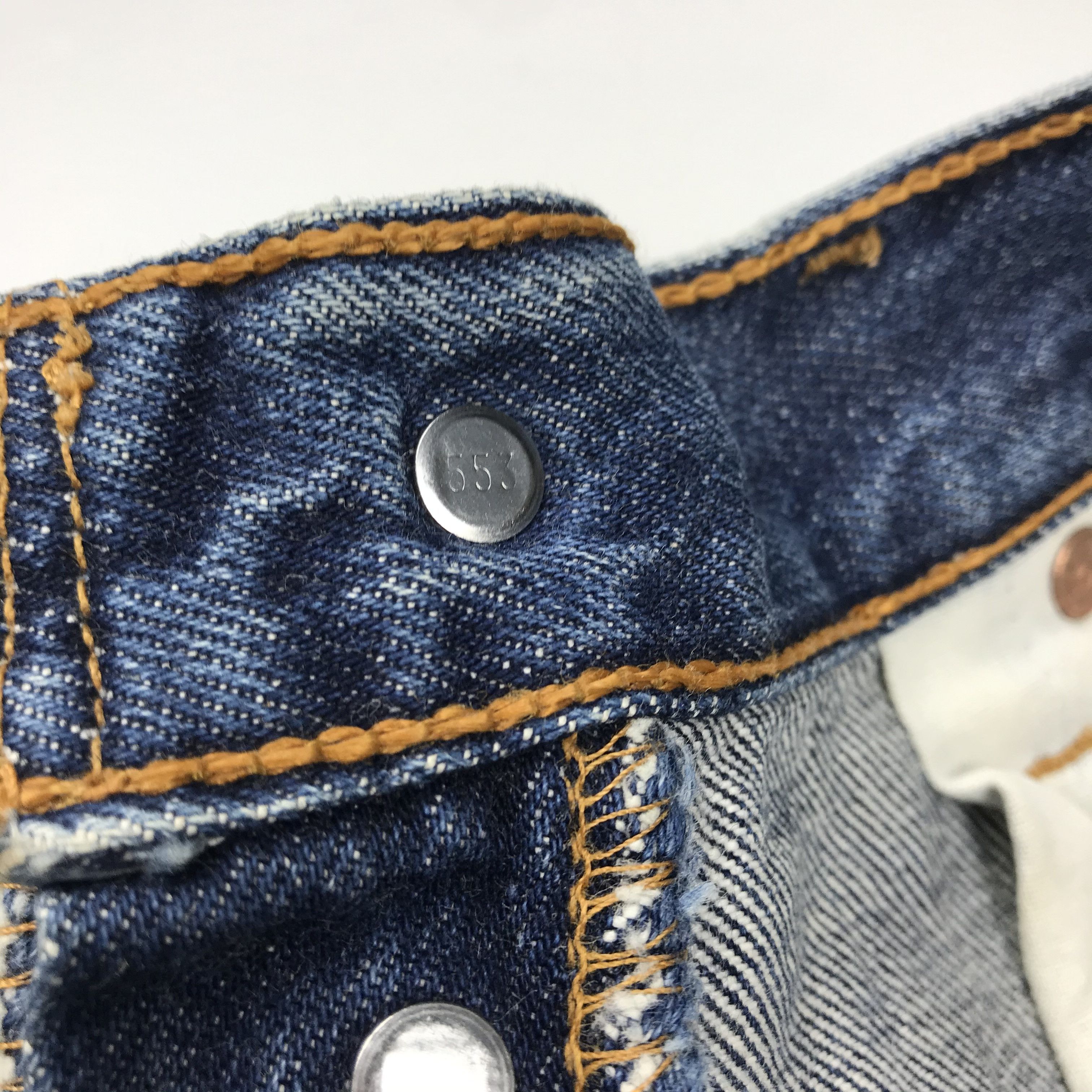 Levi's Vintage Clothing × Vintage vintage levis 501 distress denim nice design Size US 29 - 6 Thumbnail