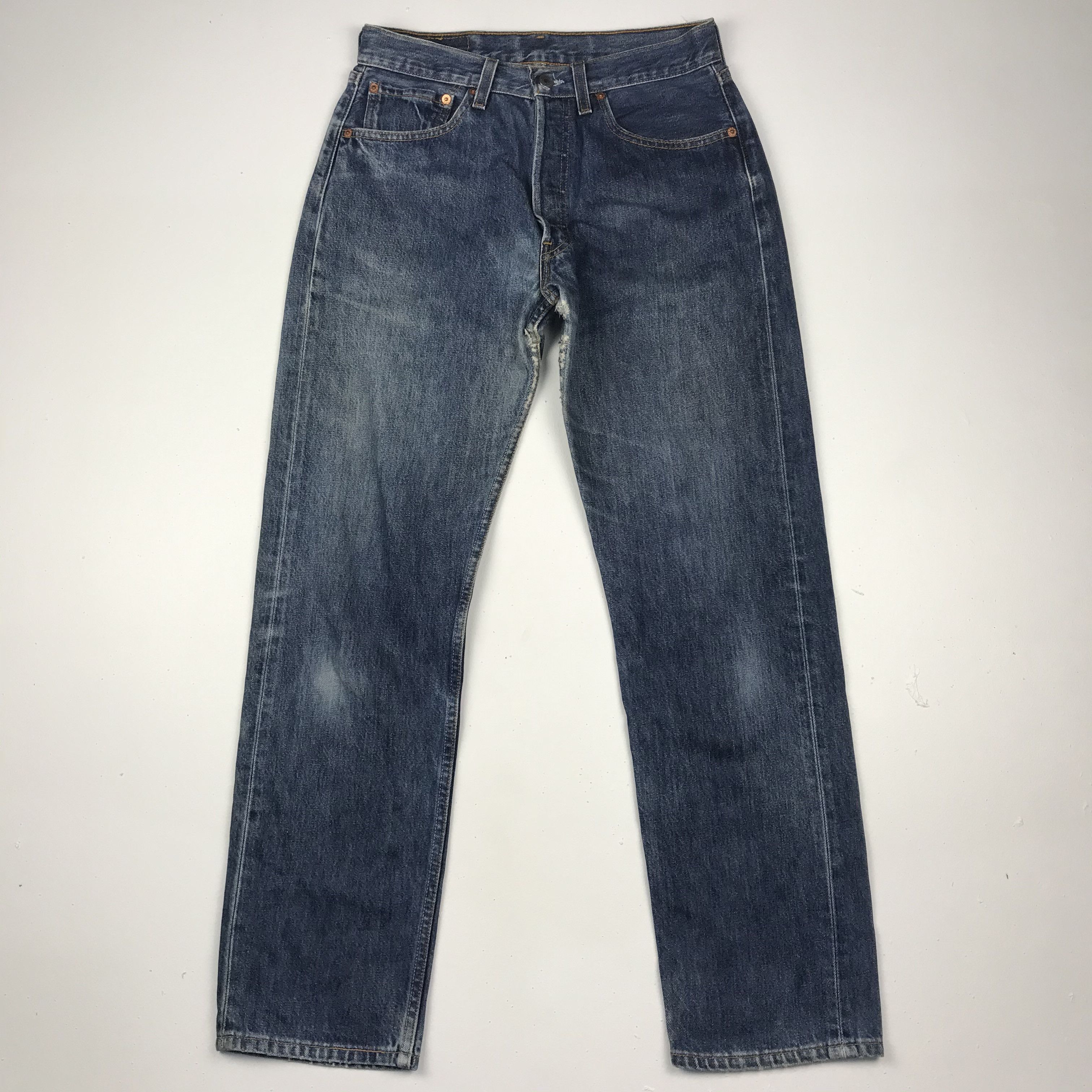 Levi's Vintage Clothing × Vintage vintage levis 501 distress denim nice design Size US 29 - 1 Thumbnail