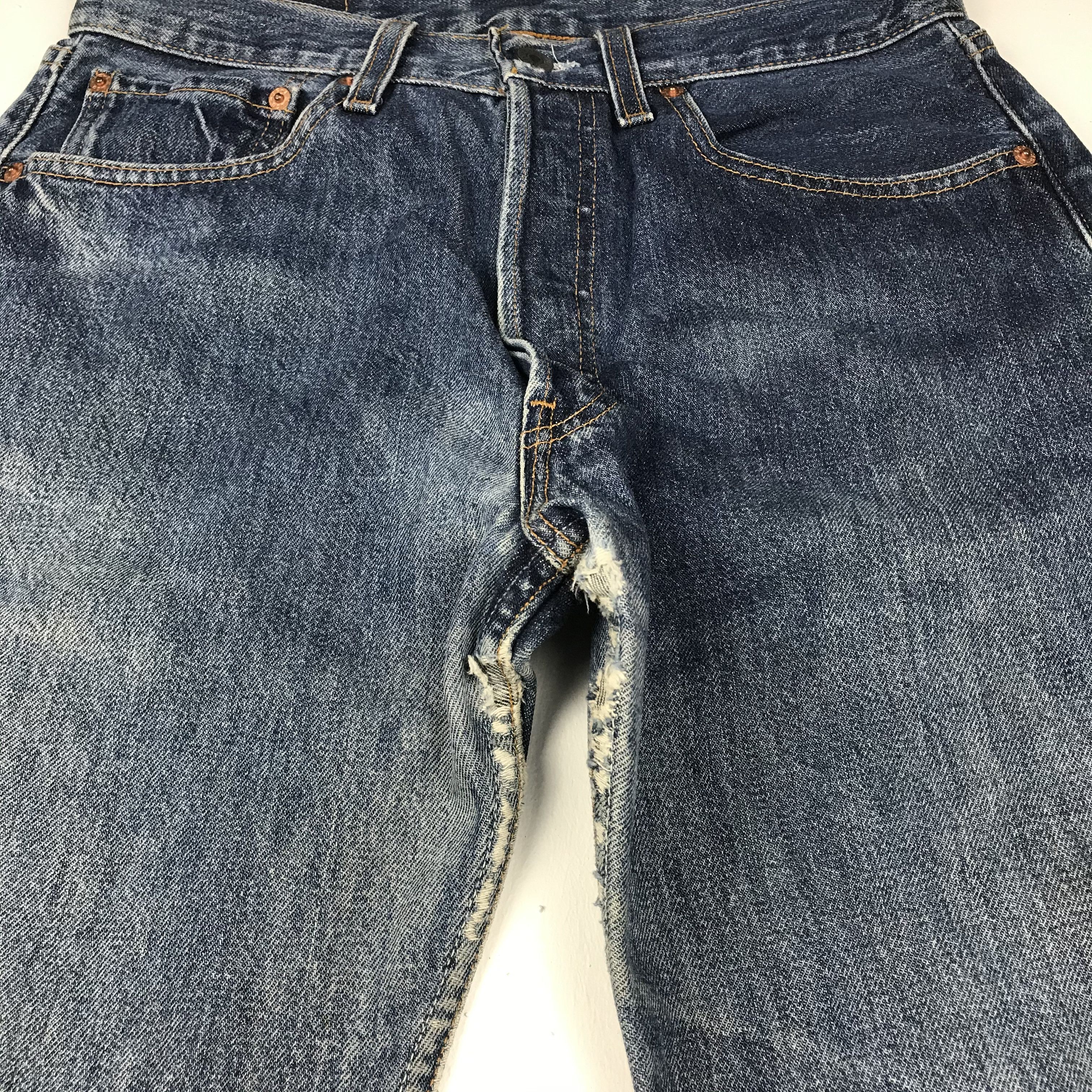 Levi's Vintage Clothing × Vintage vintage levis 501 distress denim nice design Size US 29 - 2 Thumbnail