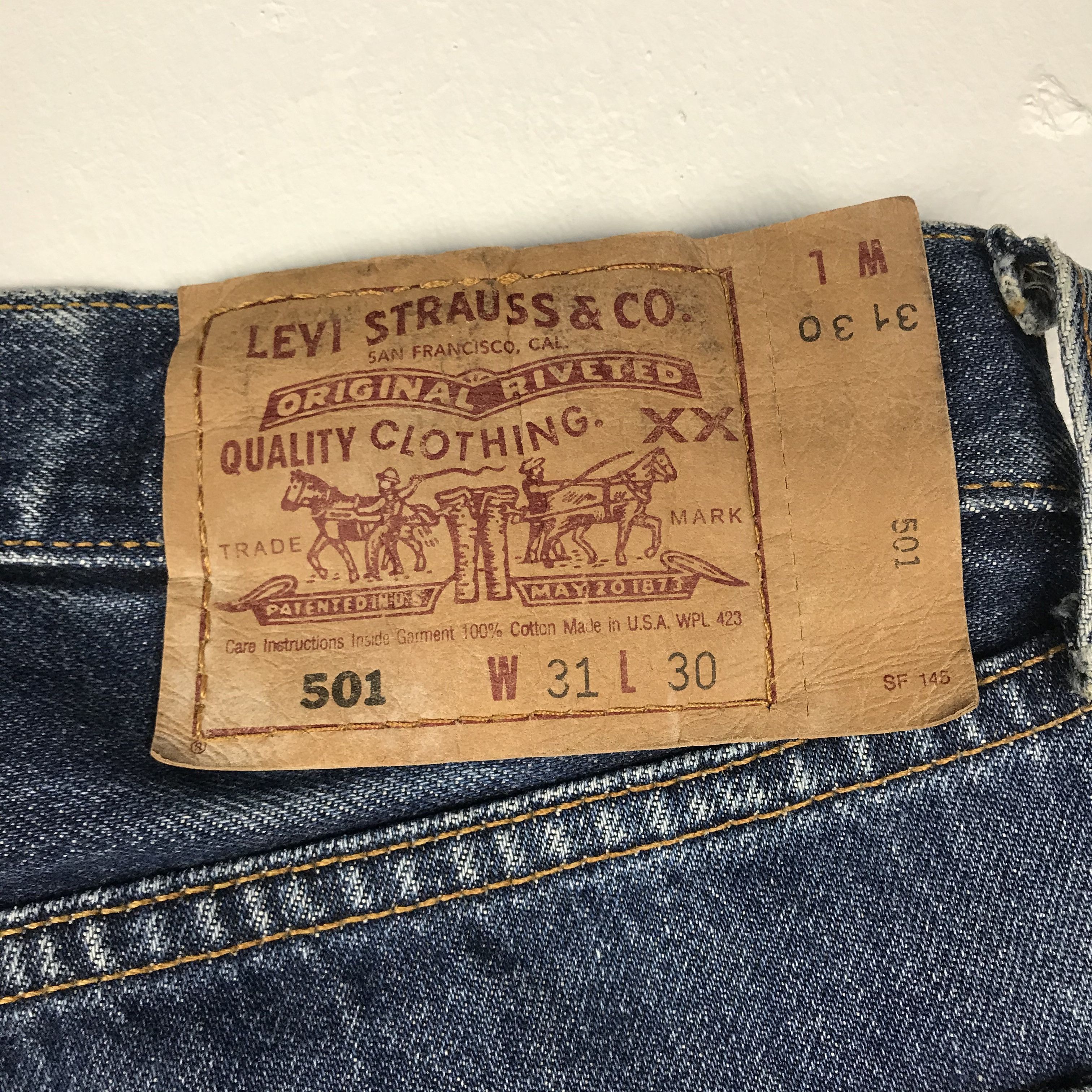 Levi's Vintage Clothing × Vintage vintage levis 501 distress denim nice design Size US 29 - 10 Thumbnail