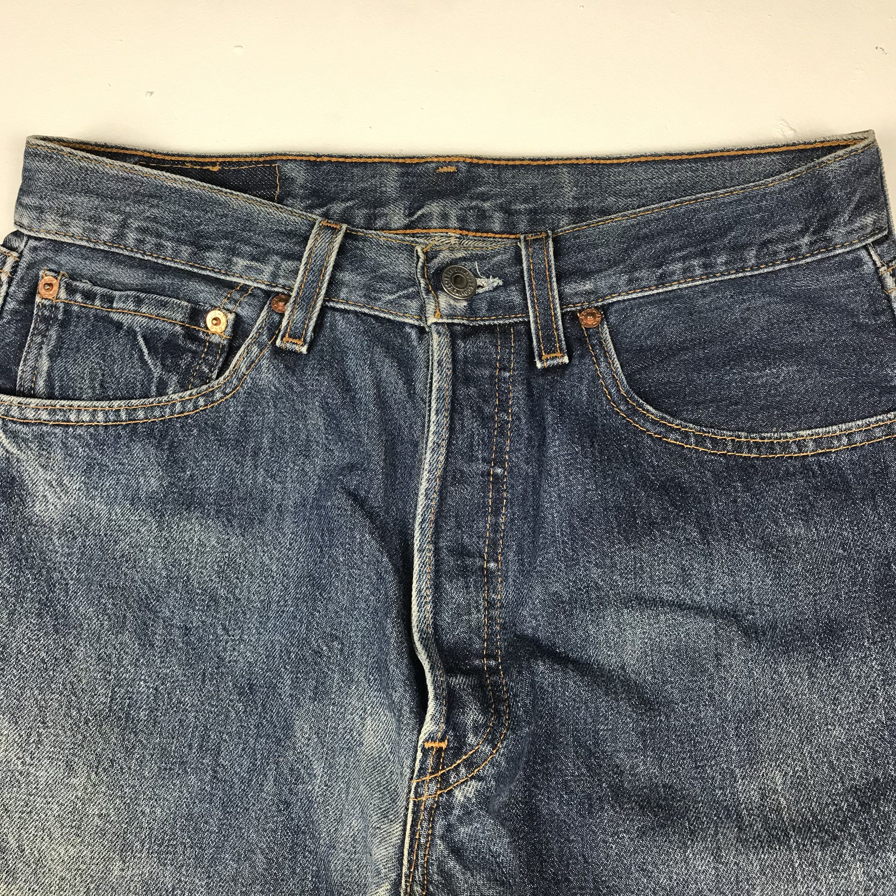 Levi's Vintage Clothing × Vintage vintage levis 501 distress denim nice design Size US 29 - 3 Thumbnail