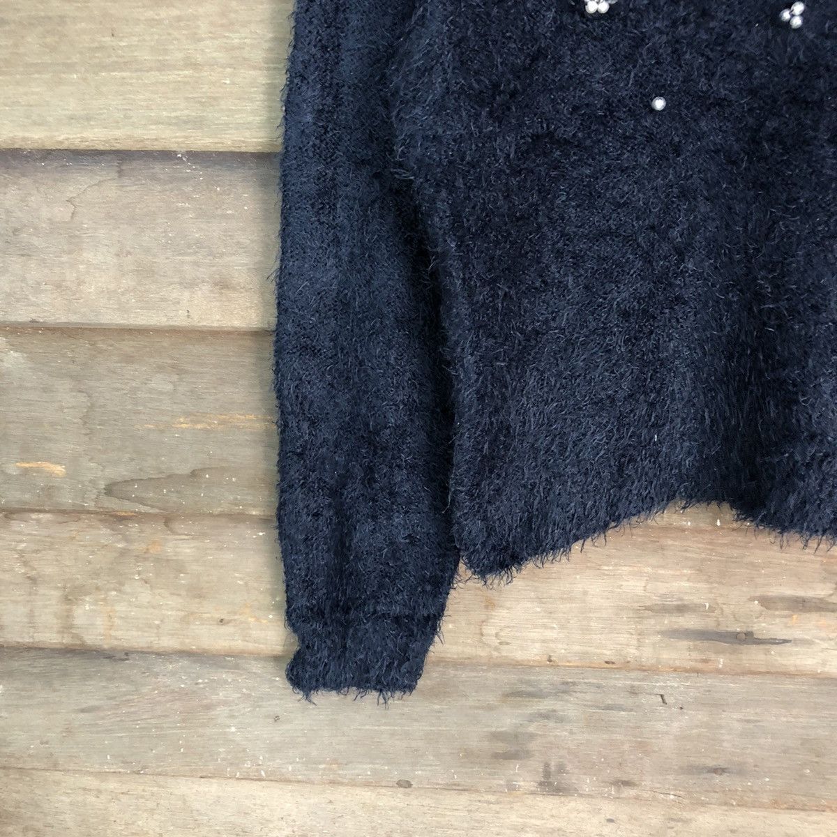 Japanese Brand A.R.W Dark Blue Shag Shaggy Fur Mohair Knitwear #6698 Size M / US 6-8 / IT 42-44 - 4 Thumbnail
