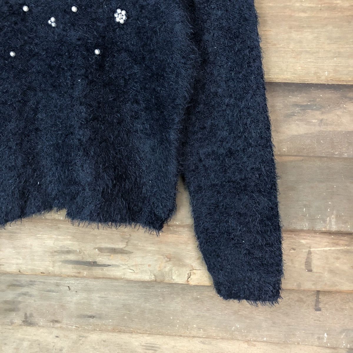 Japanese Brand A.R.W Dark Blue Shag Shaggy Fur Mohair Knitwear #6698 Size M / US 6-8 / IT 42-44 - 5 Thumbnail