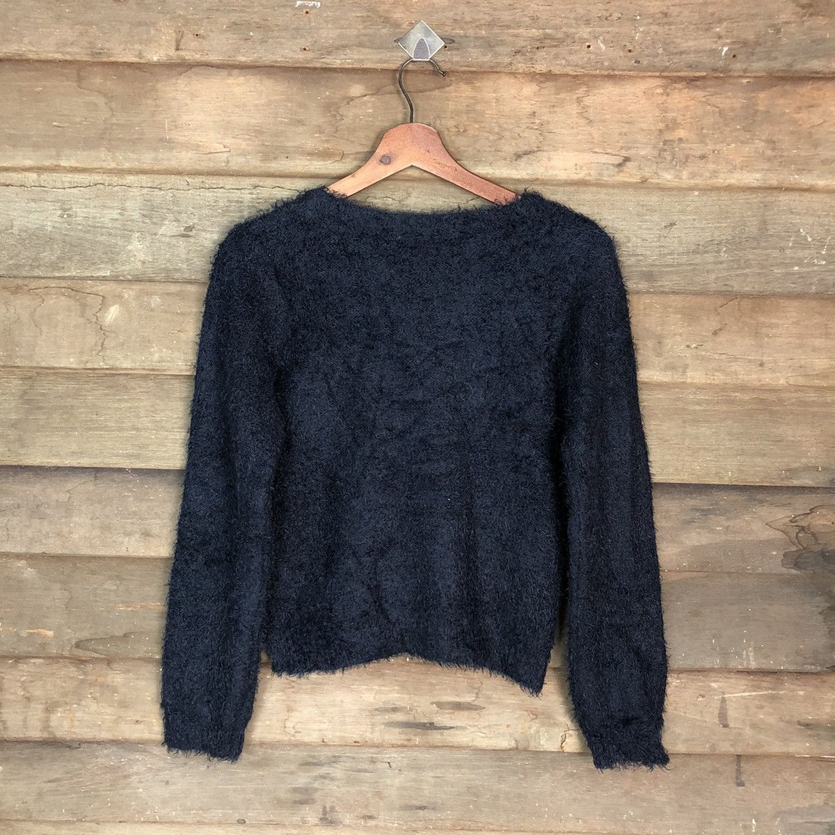 Japanese Brand A.R.W Dark Blue Shag Shaggy Fur Mohair Knitwear #6698 Size M / US 6-8 / IT 42-44 - 9 Thumbnail