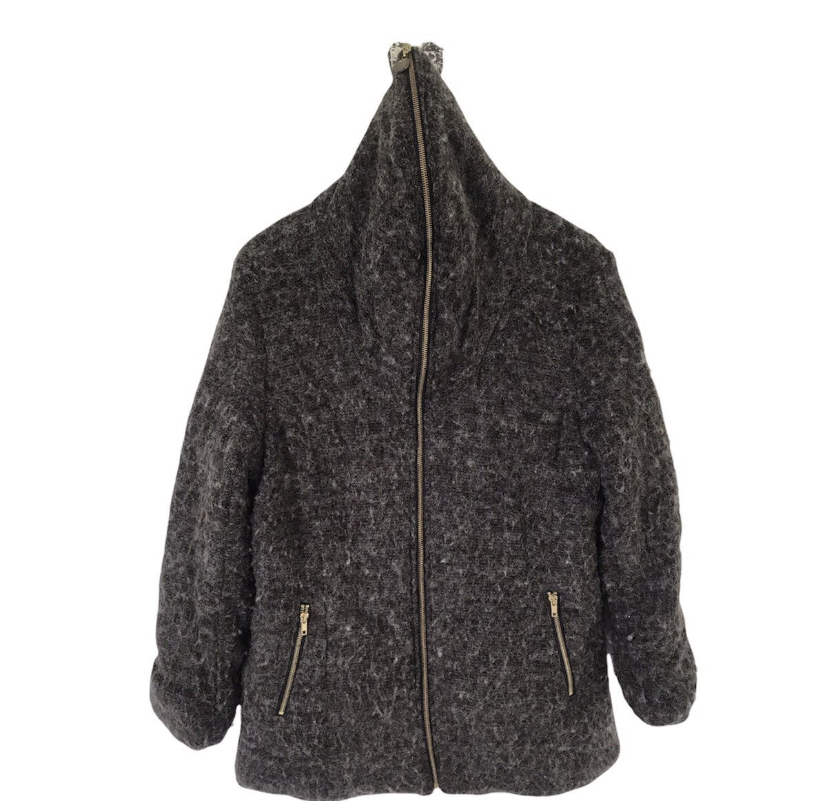 Hk Works London Full Zip Wool Hoodie Long Coat