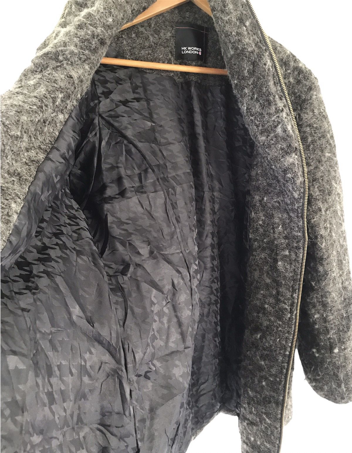Hiroko Koshino Homme × Japanese Brand Hk Works London Full Zip Wool Hoodie Long Coat Size US M / EU 48-50 / 2 - 8 Thumbnail