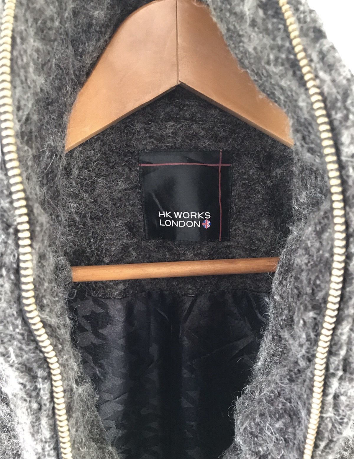 Hiroko Koshino Homme × Japanese Brand Hk Works London Full Zip Wool Hoodie Long Coat Size US M / EU 48-50 / 2 - 5 Thumbnail