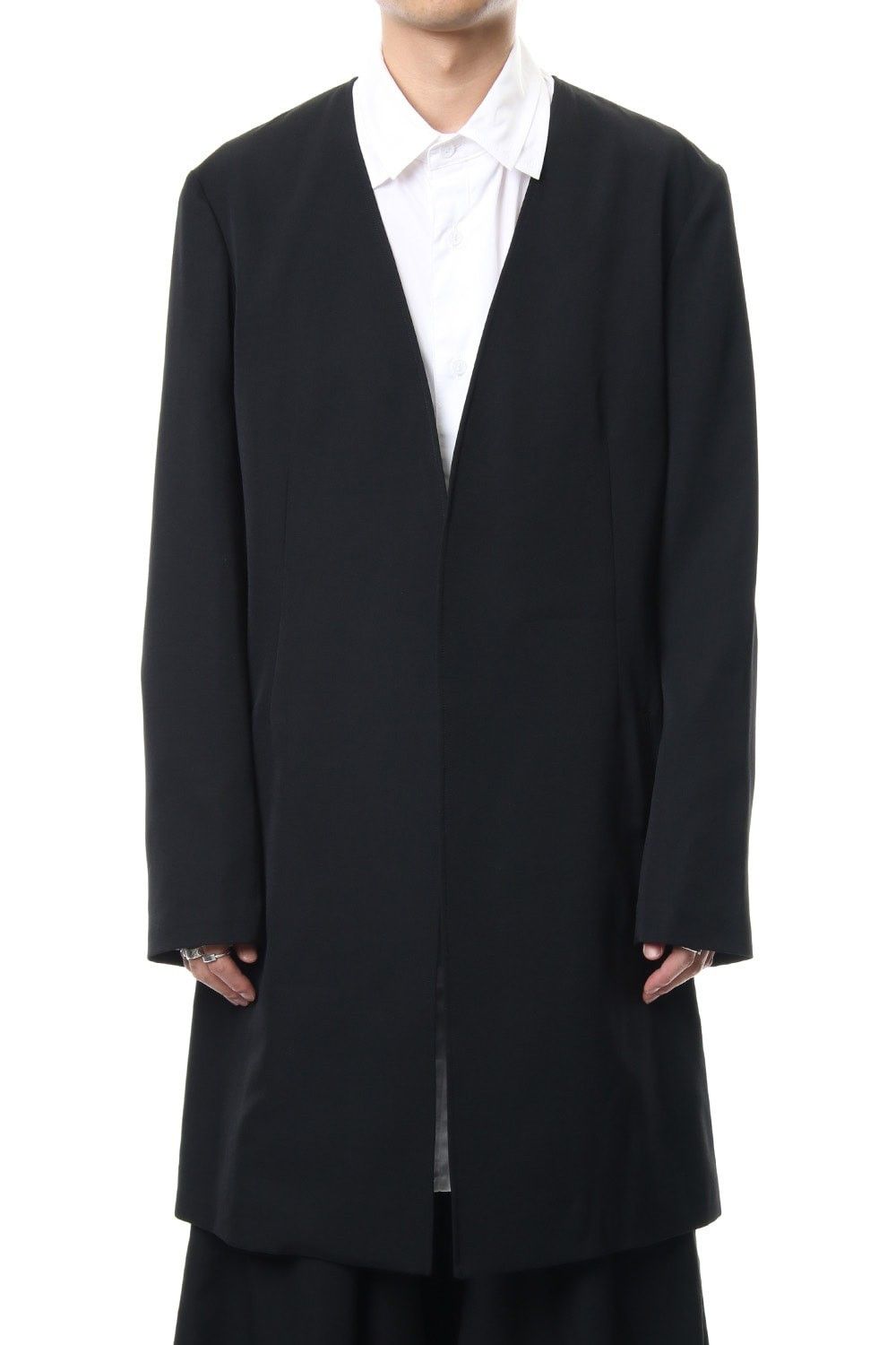 Yohji Yamamoto Pour Homme - No Collar Jacket W/Gabardine