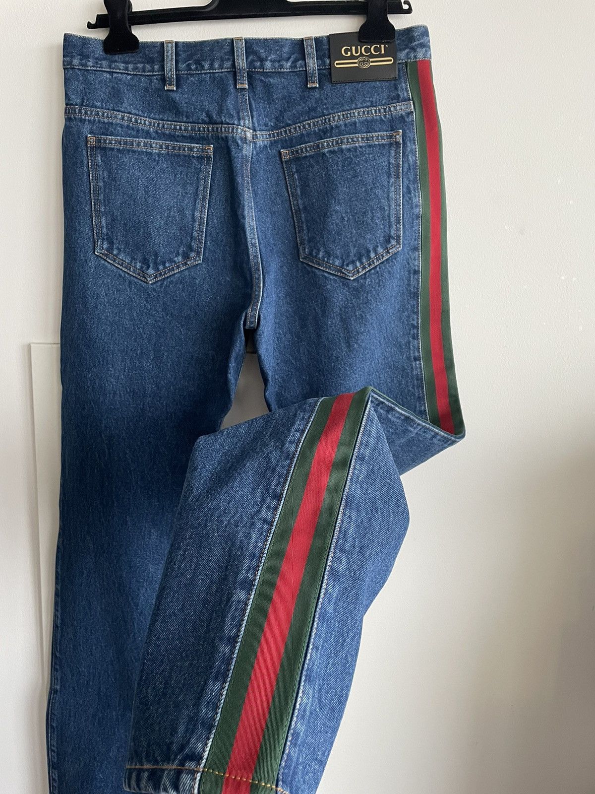 Gucci Super Runway Limited Rare Gucci Striped Washed Denim Jeans Size US 33 - 22 Thumbnail