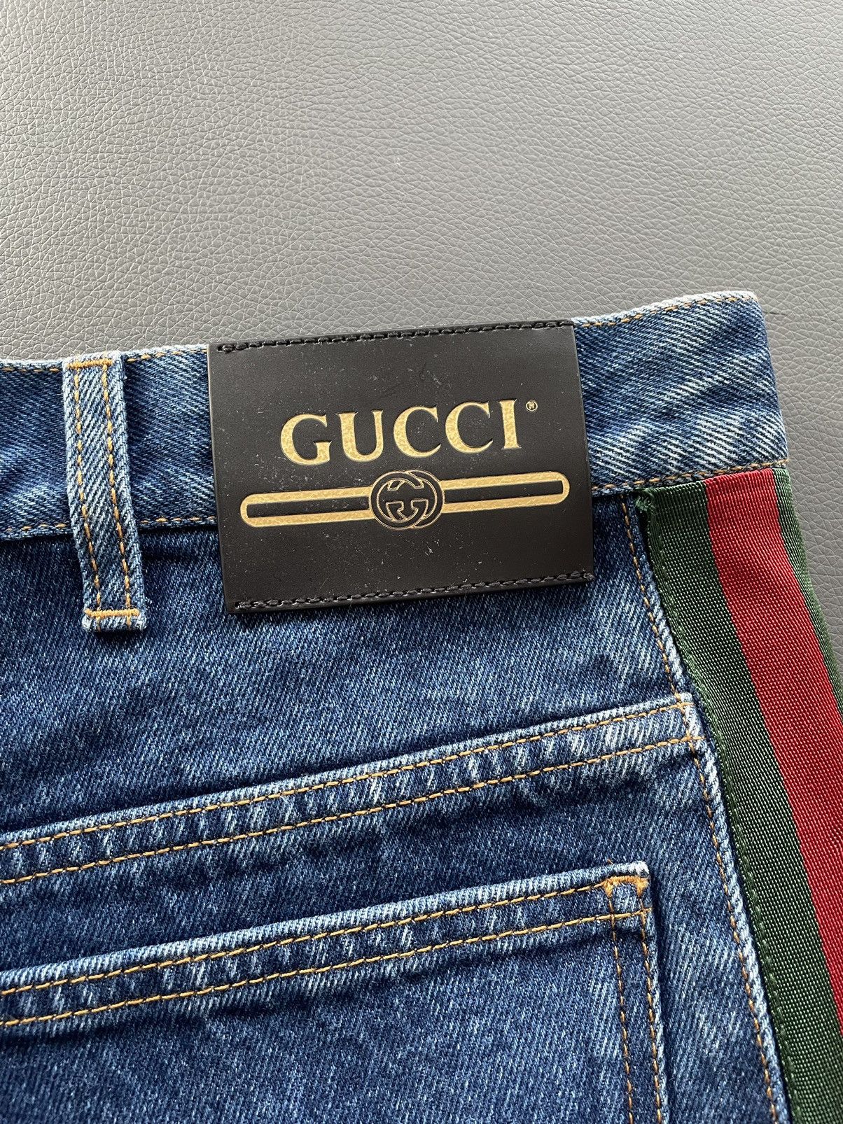 Gucci Super Runway Limited Rare Gucci Striped Washed Denim Jeans Size US 33 - 8 Thumbnail