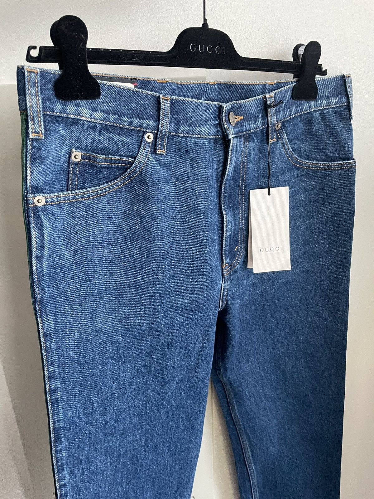 Gucci Super Runway Limited Rare Gucci Striped Washed Denim Jeans Size US 33 - 7 Thumbnail