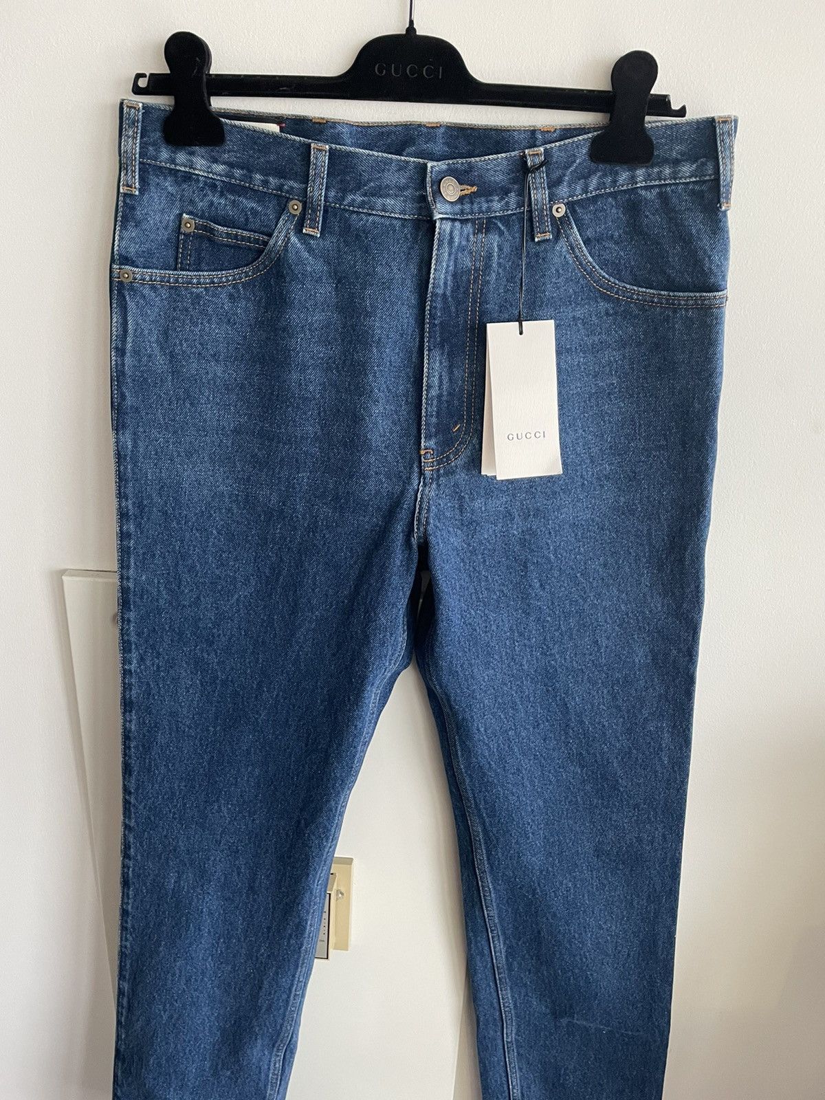 Gucci Super Runway Limited Rare Gucci Striped Washed Denim Jeans Size US 33 - 23 Thumbnail