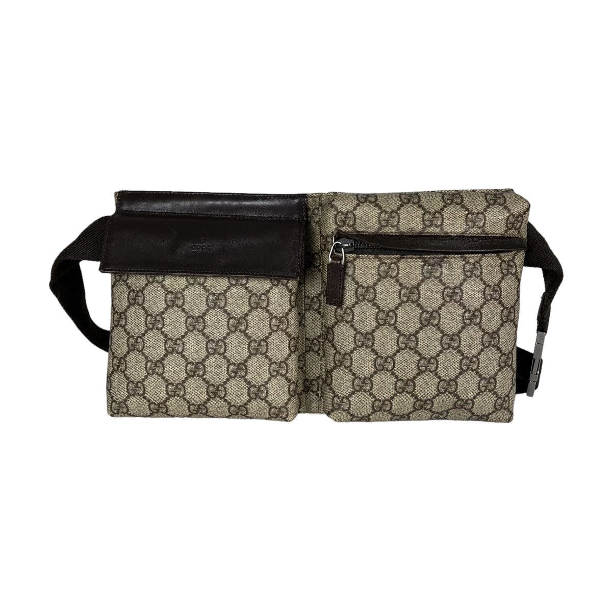 image of Gucci Monogram Crossbody Belt Waist Bag in Beige, Men's