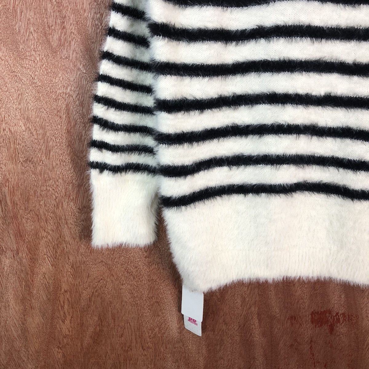Homespun Knitwear RR-YUYU Stripe Shag Shaggy Fur Mohair Knitwear #6658 Size XL / US 12-14 / IT 48-50 - 4 Thumbnail