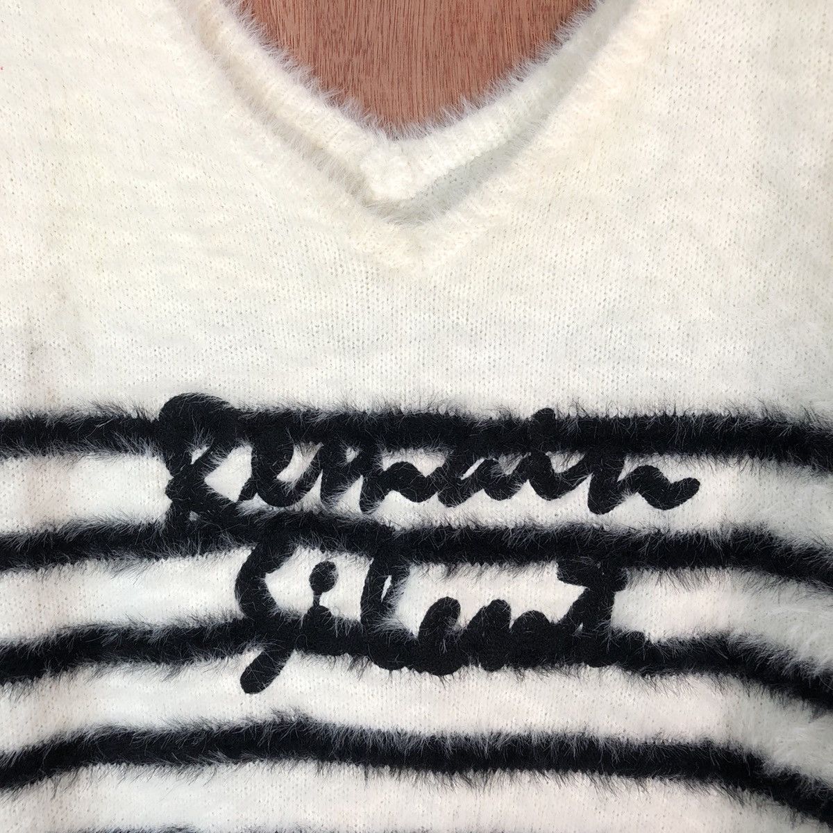 Homespun Knitwear RR-YUYU Stripe Shag Shaggy Fur Mohair Knitwear #6658 Size XL / US 12-14 / IT 48-50 - 6 Thumbnail