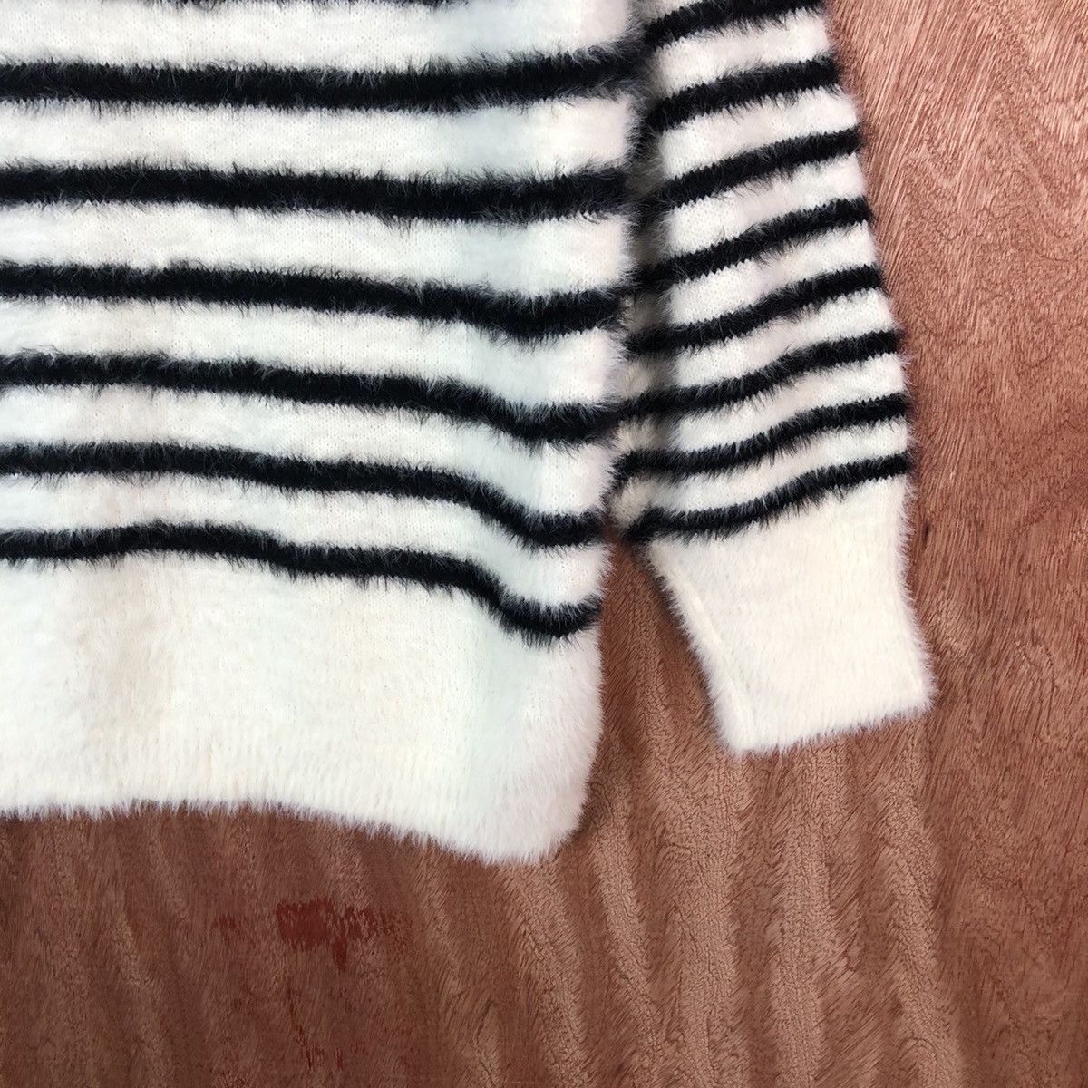 Homespun Knitwear RR-YUYU Stripe Shag Shaggy Fur Mohair Knitwear #6658 Size XL / US 12-14 / IT 48-50 - 5 Thumbnail