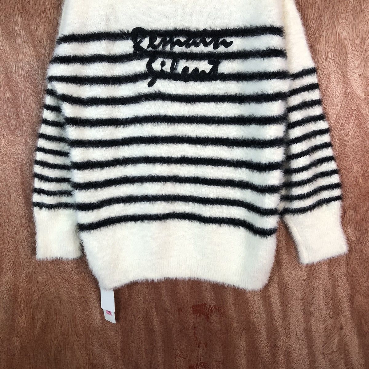 Homespun Knitwear RR-YUYU Stripe Shag Shaggy Fur Mohair Knitwear #6658 Size XL / US 12-14 / IT 48-50 - 3 Thumbnail