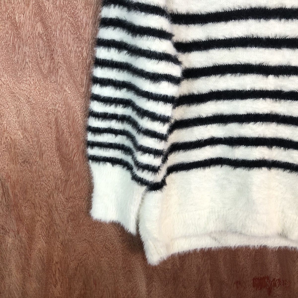 Homespun Knitwear RR-YUYU Stripe Shag Shaggy Fur Mohair Knitwear #6658 Size XL / US 12-14 / IT 48-50 - 10 Thumbnail