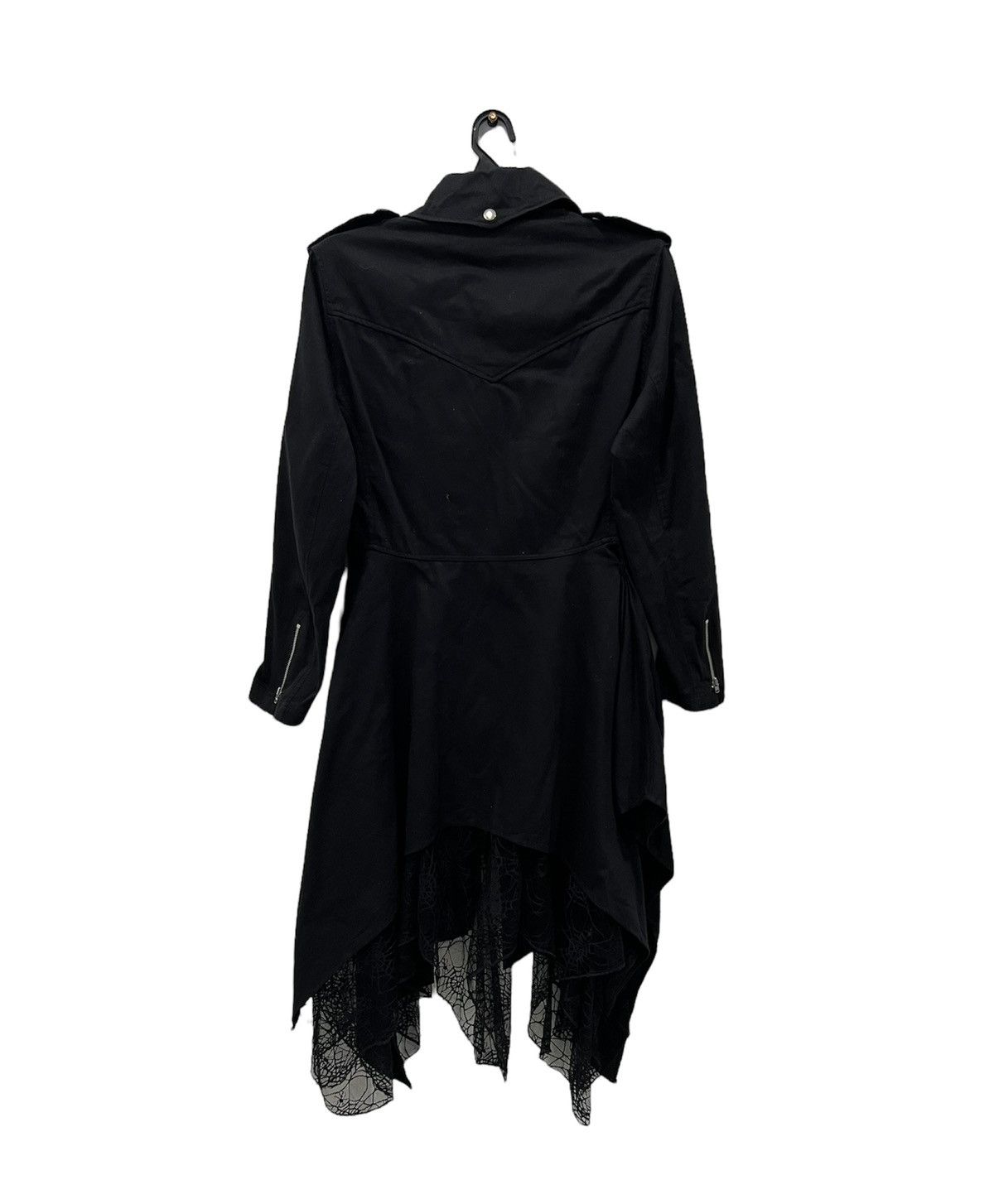 If Six Was Nine RARE Gothic Punk Asymmetrical Trench Coat by RIGHT? – Japan Size M / US 6-8 / IT 42-44 - 2 Thumbnail