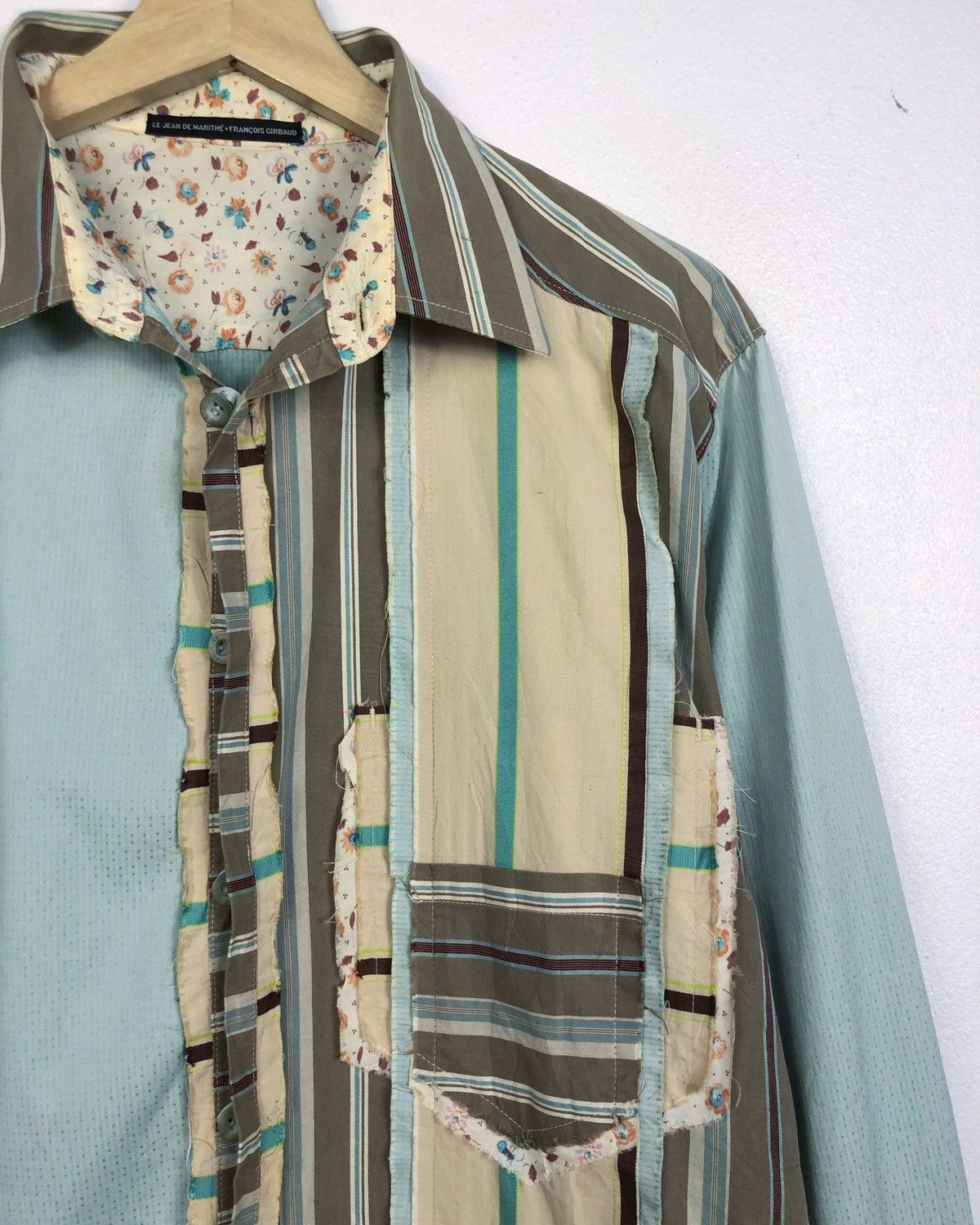 Marithe + Francois Girbaud Vintage Marithe Francois Girbaud Patchwork Button Ups Shirt Size US L / EU 52-54 / 3 - 3 Thumbnail