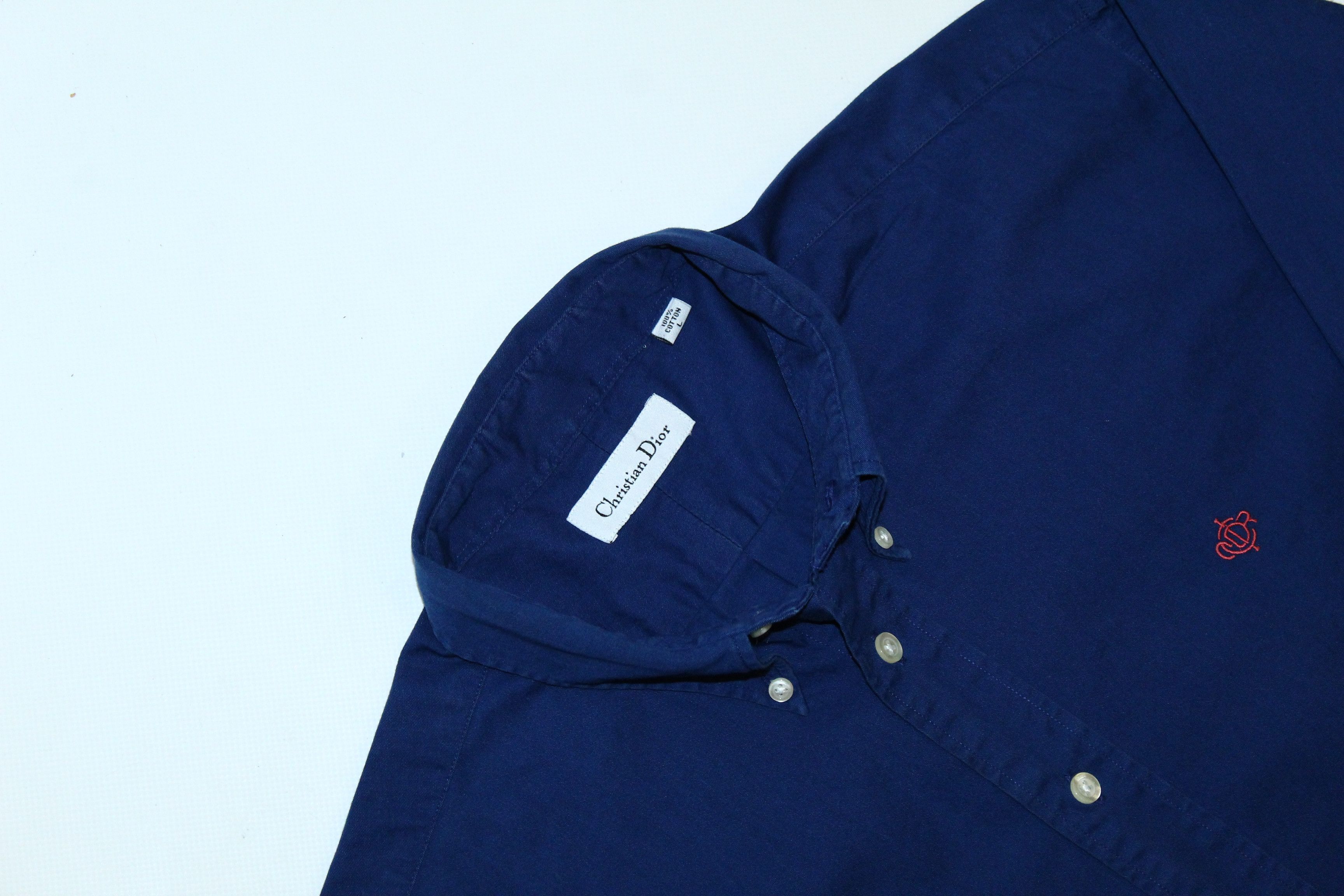 Christian Dior Monsieur Vtg Christian Dior Signatured Rugged Cotton Casual Shirt Size US XL / EU 56 / 4 - 5 Thumbnail