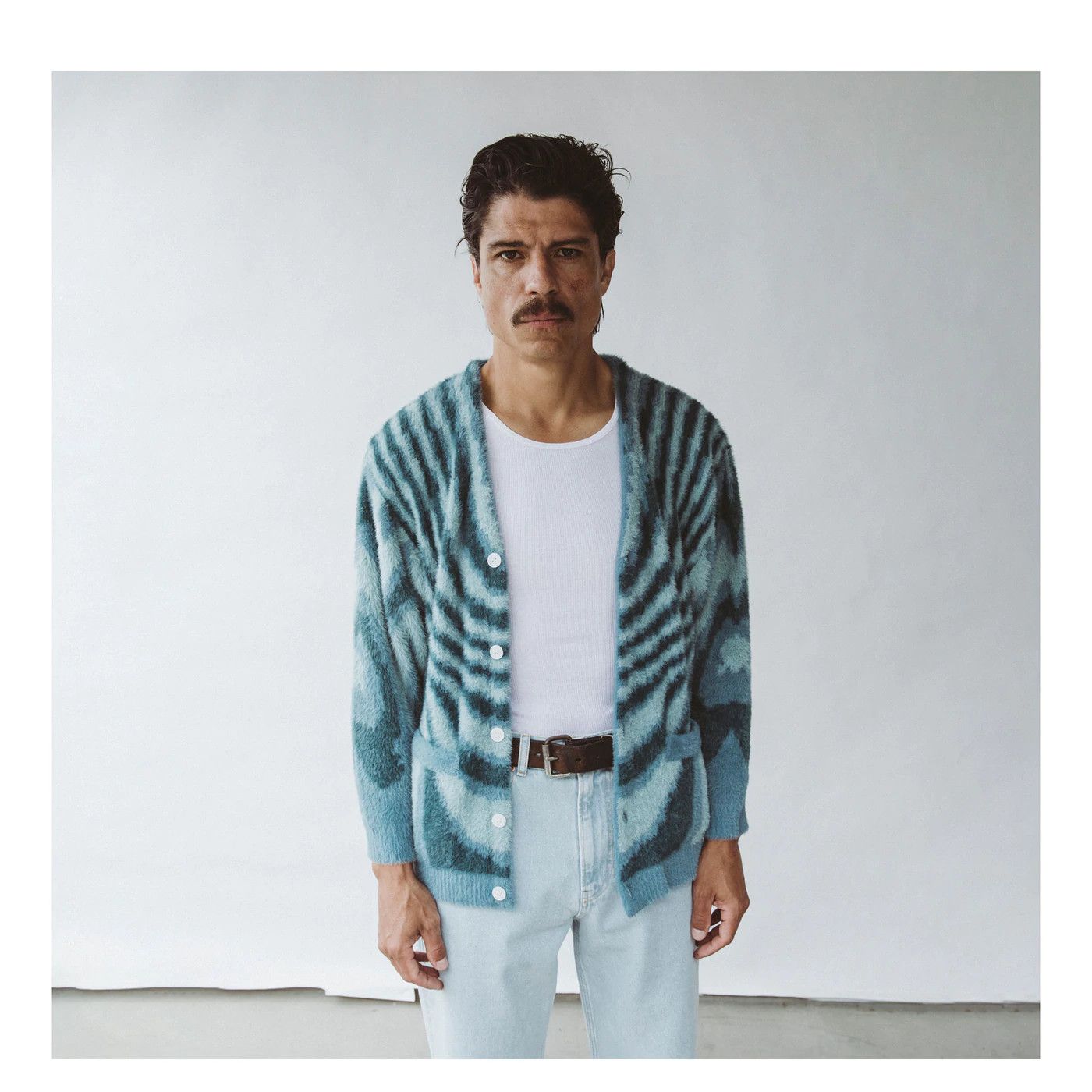 Fucking Awesome 💚 SS21 Fucking Awesome Acid Hairy Cardigan Teal Blue NEW Size US XL / EU 56 / 4 - 3 Thumbnail