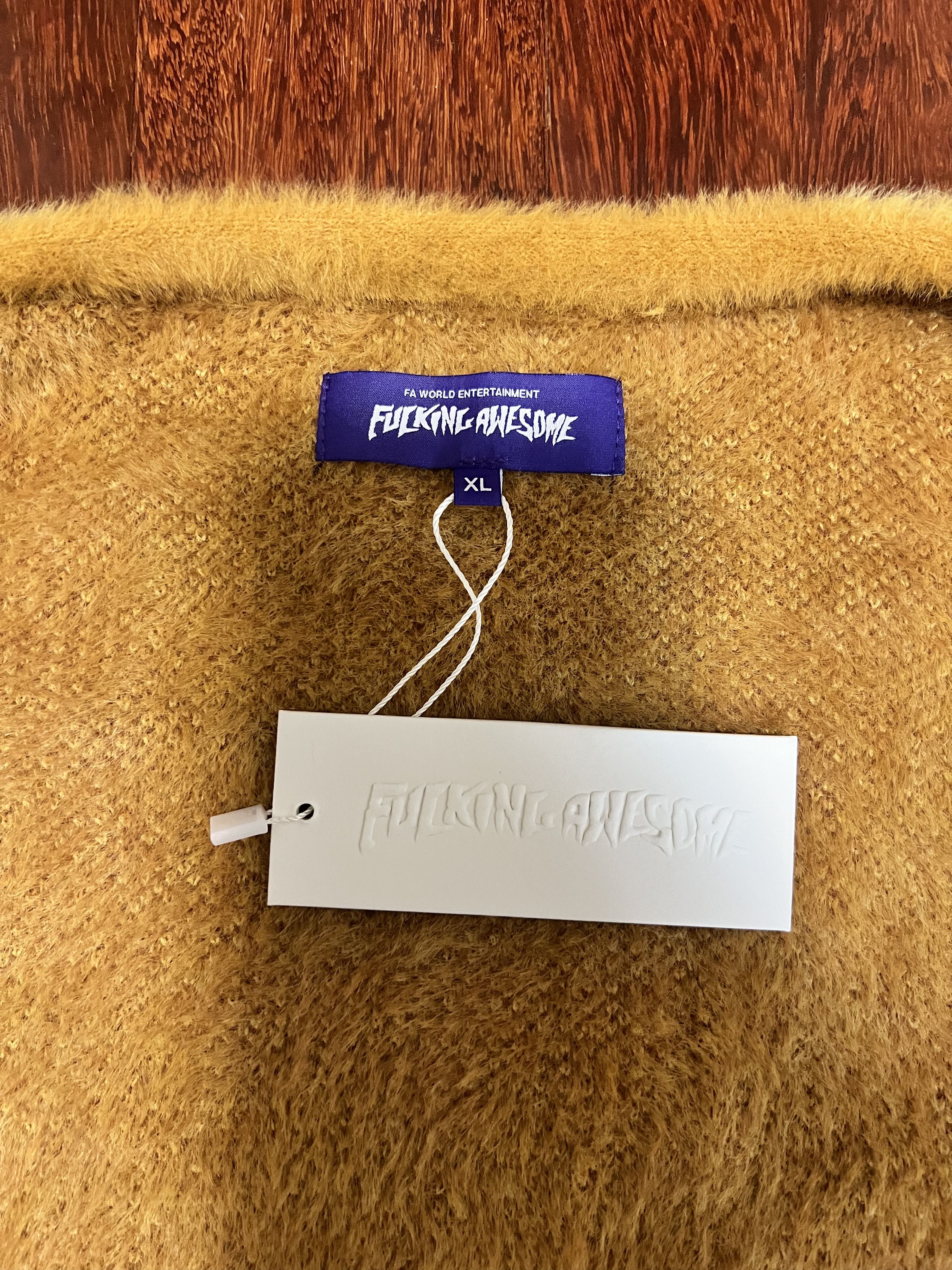 Fucking Awesome 💚 SS21 Fucking Awesome Acid Hairy Cardigan Camel Orange NEW Size US XL / EU 56 / 4 - 11 Thumbnail