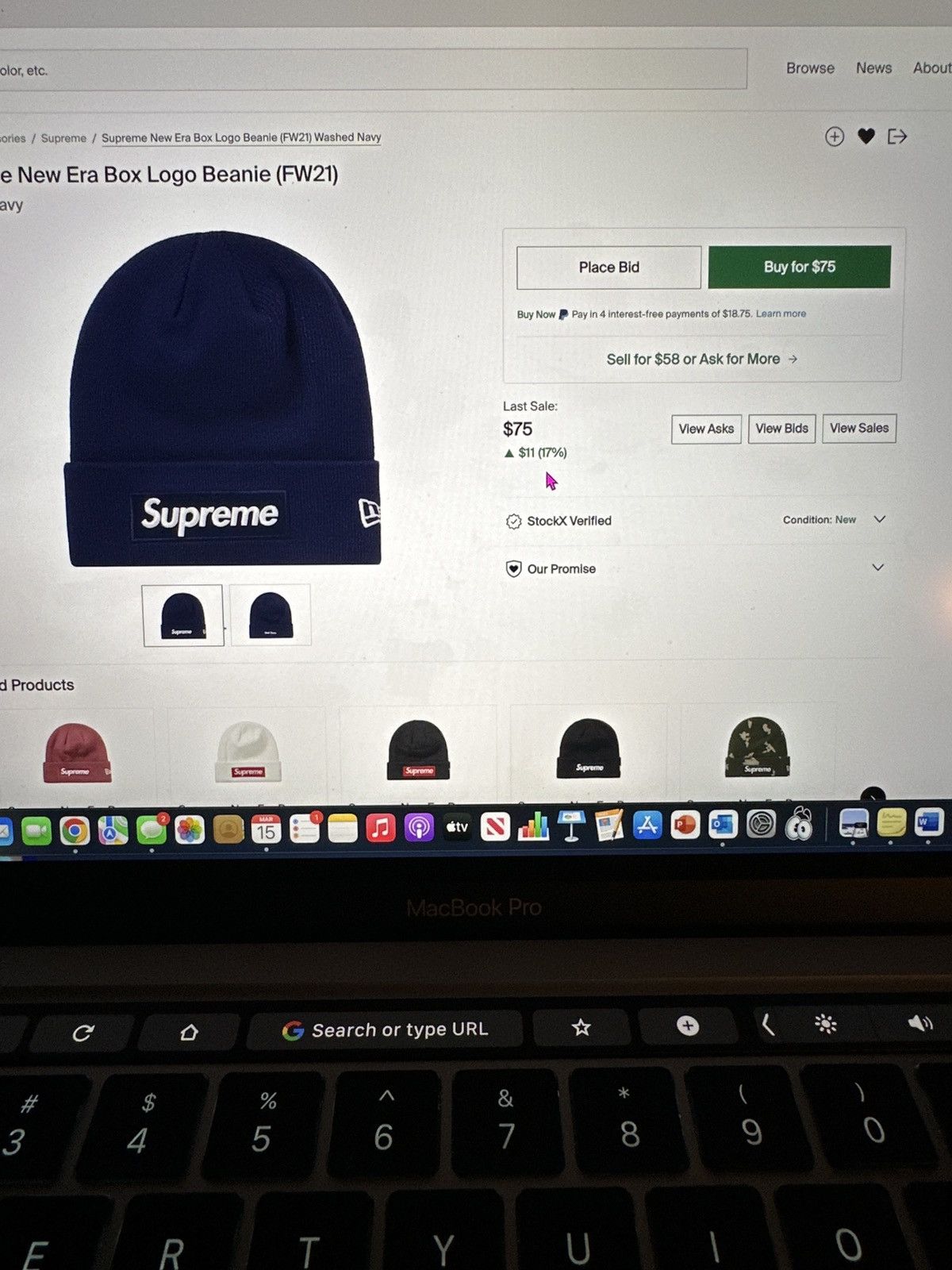 Supreme Supreme New Era Box Logo Beanie Size ONE SIZE - 3 Thumbnail