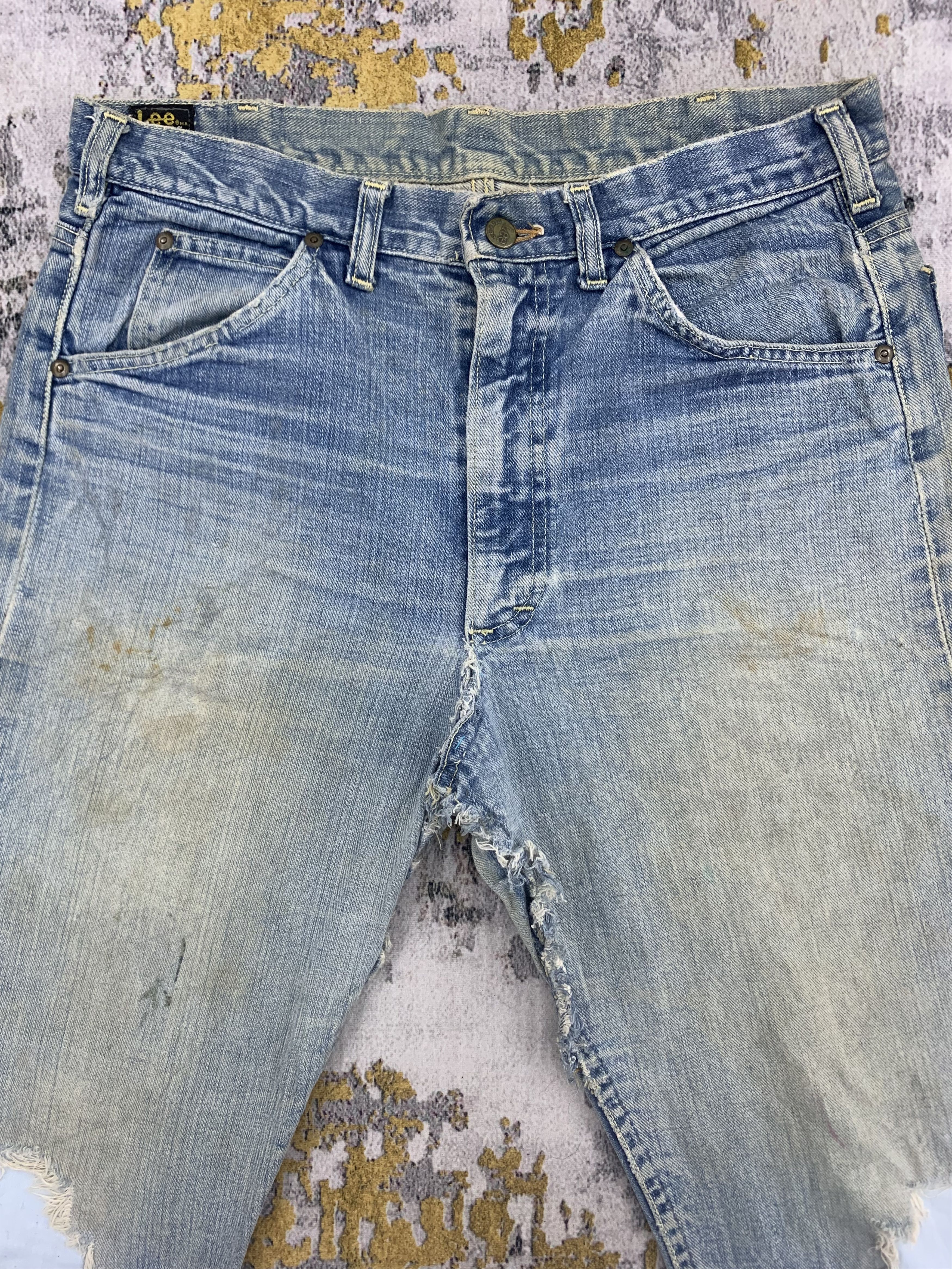image of Lee Riders Denim 33X26 Distressed Dirty in Blue, Men's