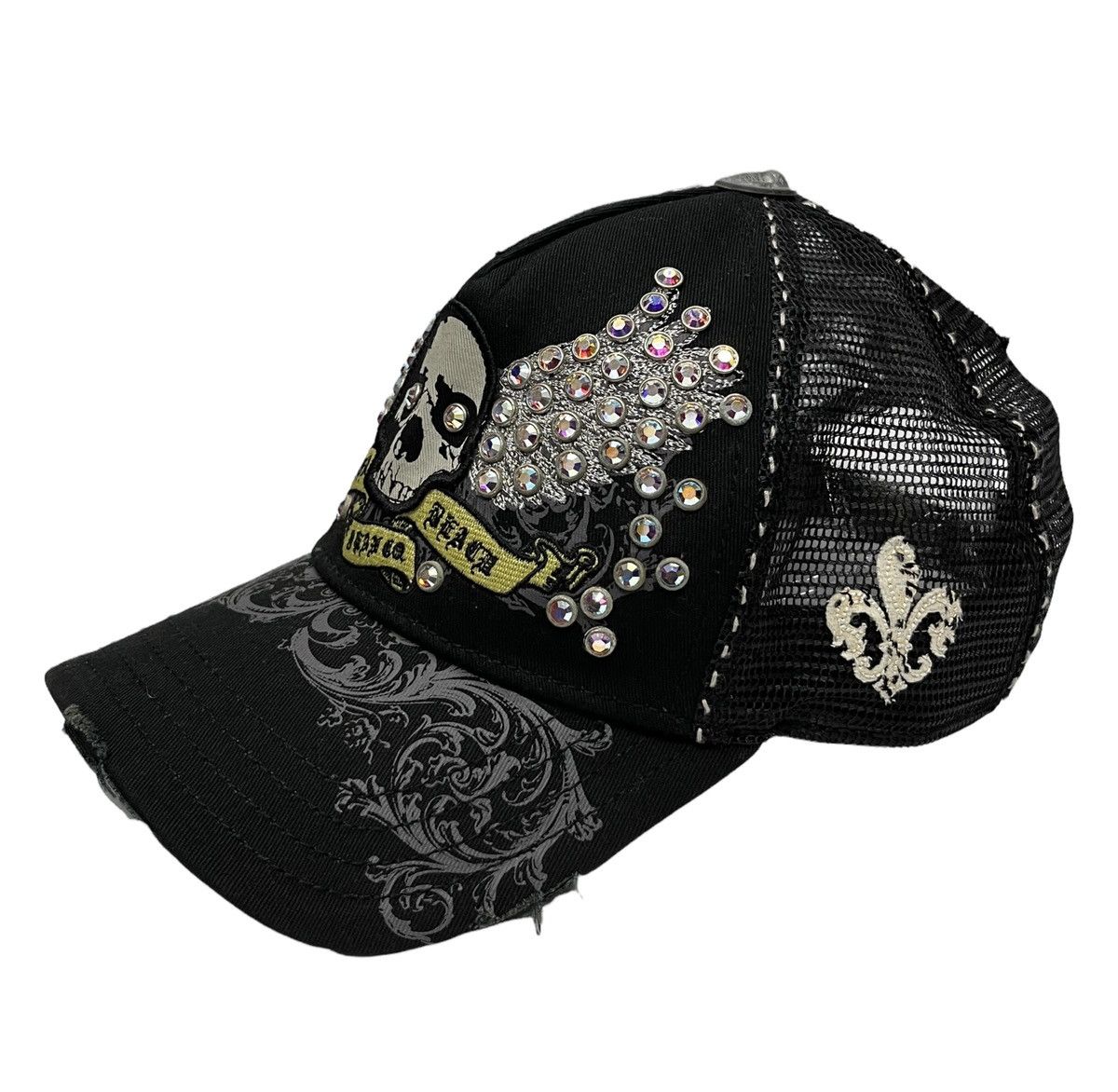 Other 90’s LAGUNA BEACH Skull Gemstone Trucker Hat C.HEARTS Style Size ONE SIZE - 4 Thumbnail