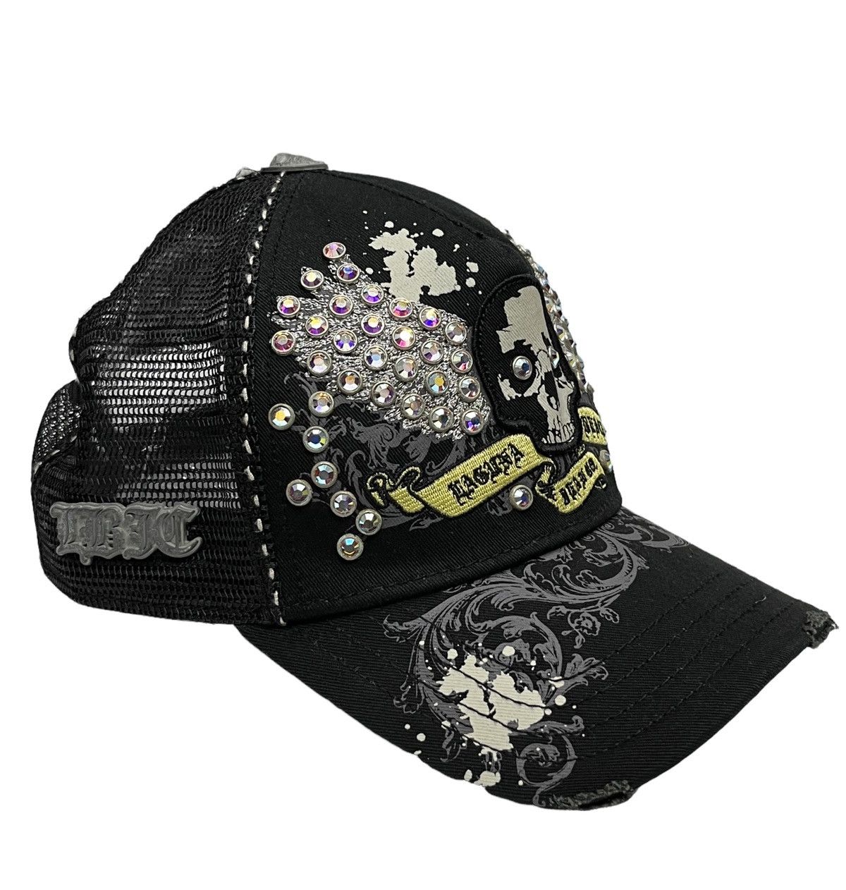 Other 90’s LAGUNA BEACH Skull Gemstone Trucker Hat C.HEARTS Style Size ONE SIZE - 5 Thumbnail